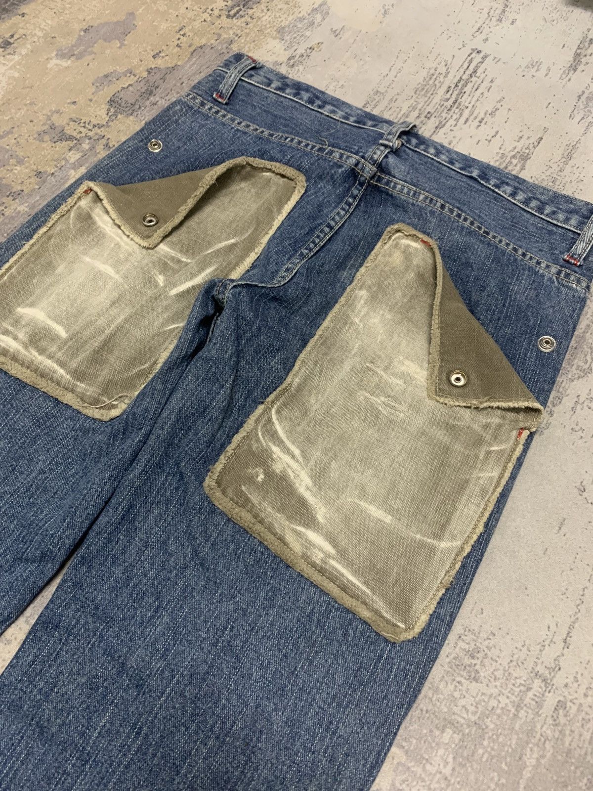 If Six Was Nine VINTAGE TOUGH JEANSMITH PATCHWORK DISTRESSED DENIM Size US 31 - 16 Thumbnail