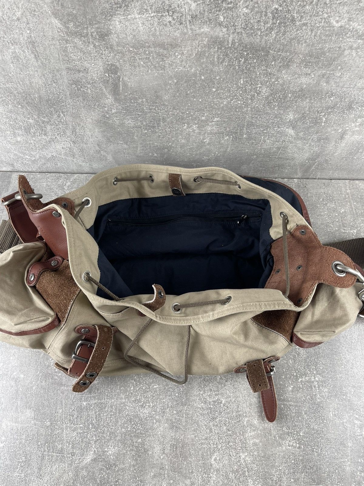 Vintage Machu Picchu Canvas Leather Messenger Bag Crossbody Travel Size ONE SIZE - 13 Thumbnail