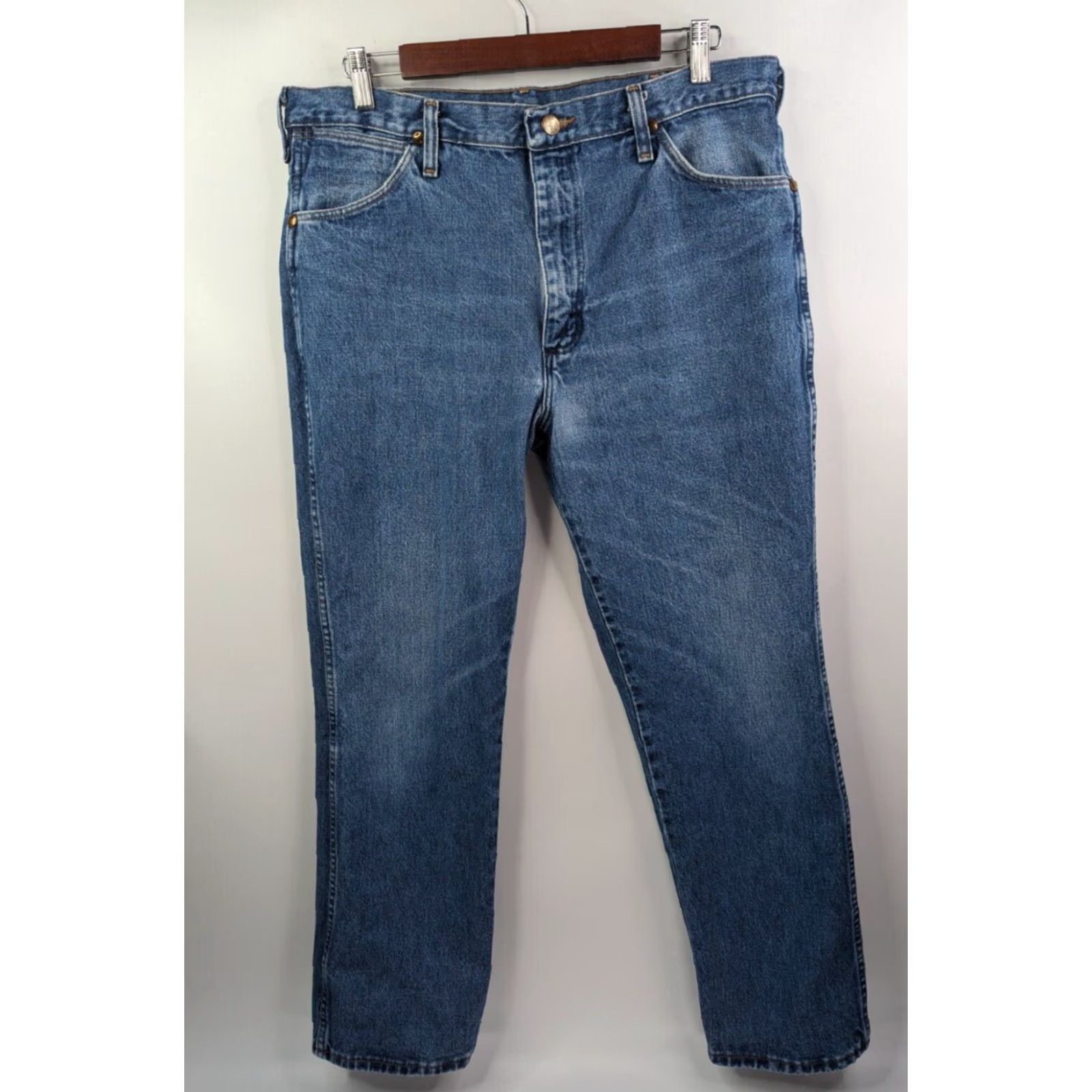 Wrangler VINTAGE Wrangler 936GBK Men's Jeans 36x30 Slim 100% Cotton Denim Blue Cowboy Western Slim Fit Size US 36 / EU 52 - 4 Thumbnail