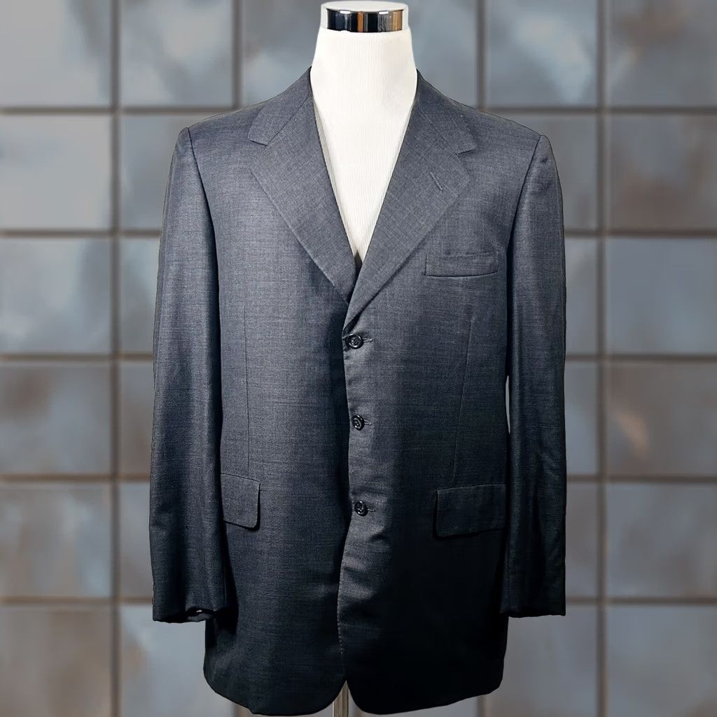 Vintage Oxxford Sport Coat 46L Gray 100% Wool Three-Button USA Made Mens Regular Jacket Coat Size US XS / EU 42 / 0 - 1 Thumbnail