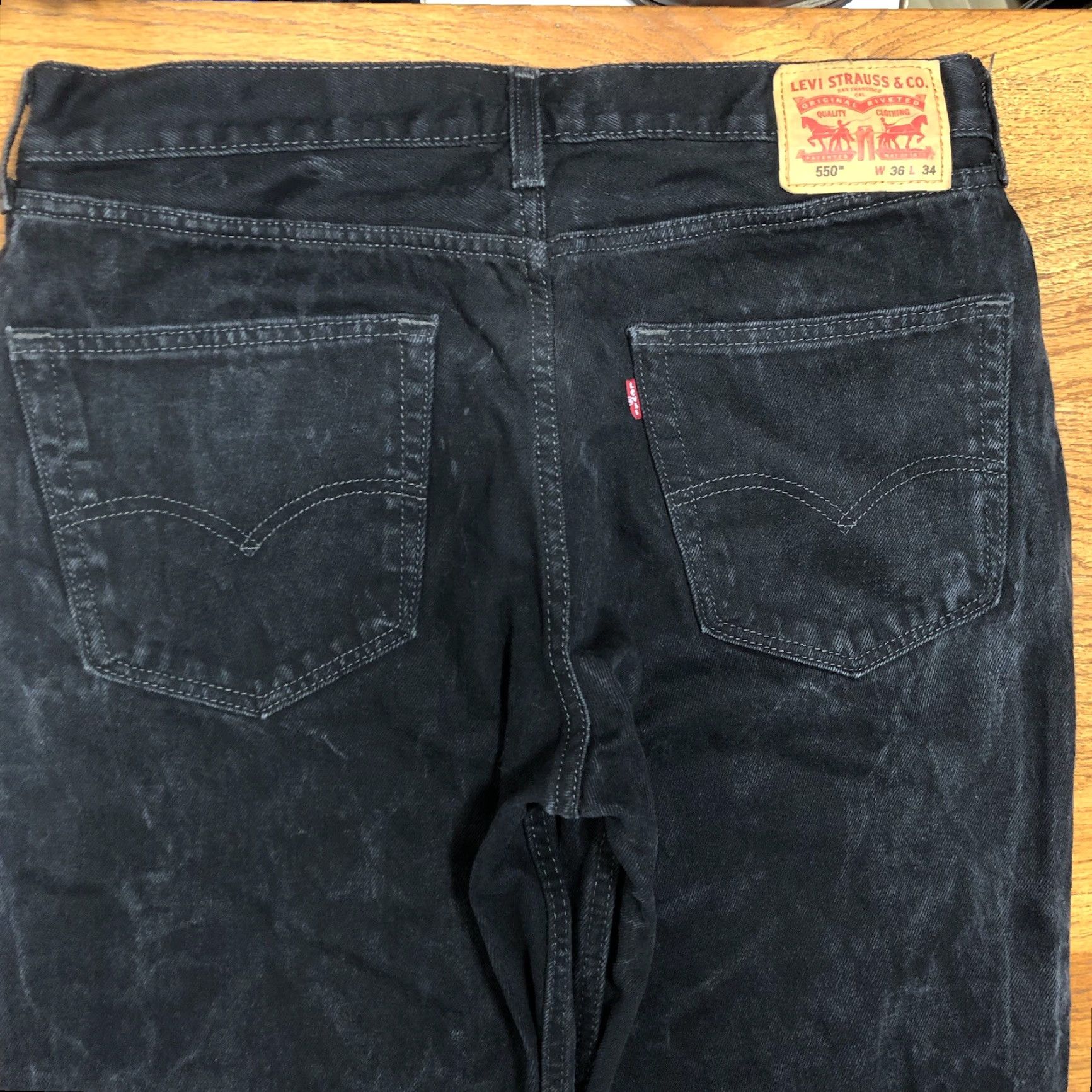 Levi's VINTAGE Levi's Jeans 550 Mens 34x32 Black Denim Tapered 80s 90s Grunge Casual Mens Size US 34 / EU 50 - 3 Thumbnail