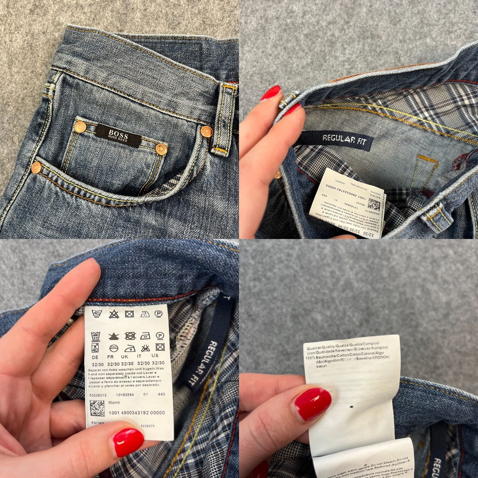 Hugo Boss HUGO BOSS Jeans Regular Straight 30 30 Mid Wash Blue Whiskers 100% Cotton Mens Jeans Regular 30in Blue Vintage: No Size US 30 / EU 46 - 8 Thumbnail