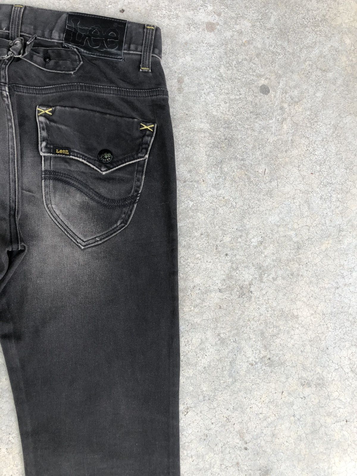 If Six Was Nine Japanese Lee Flared Jeans Distressed Suede Size US 31 - 10 Thumbnail