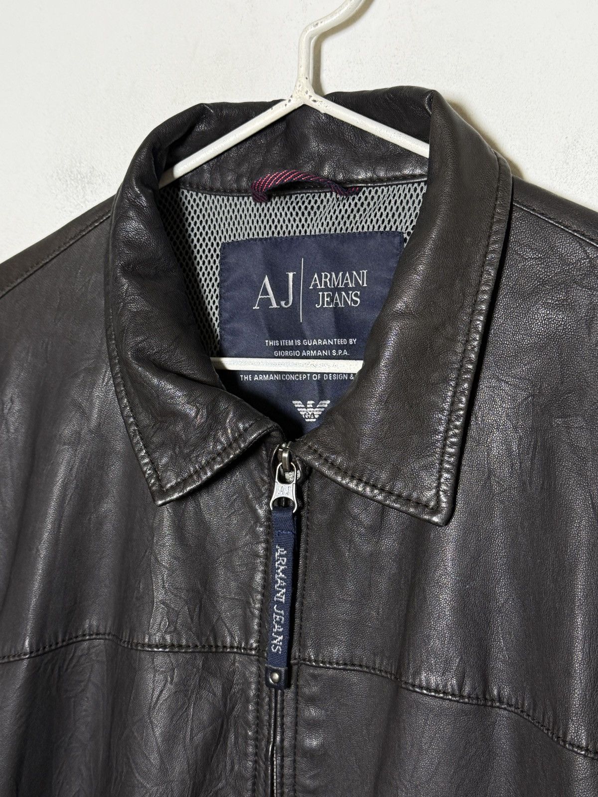 Giorgio Armani Armani Jeans y2k leather jacket Size US XL / EU 56 / 4 - 3 Thumbnail