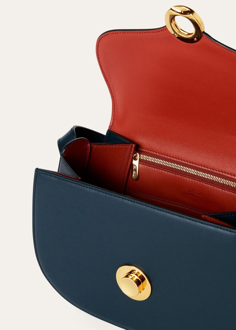 Loro Piana o1srvl11e0526 FAN9607 Size: OS / Small Ghiera Bag Navy Blue Size ONE SIZE - 6 Thumbnail
