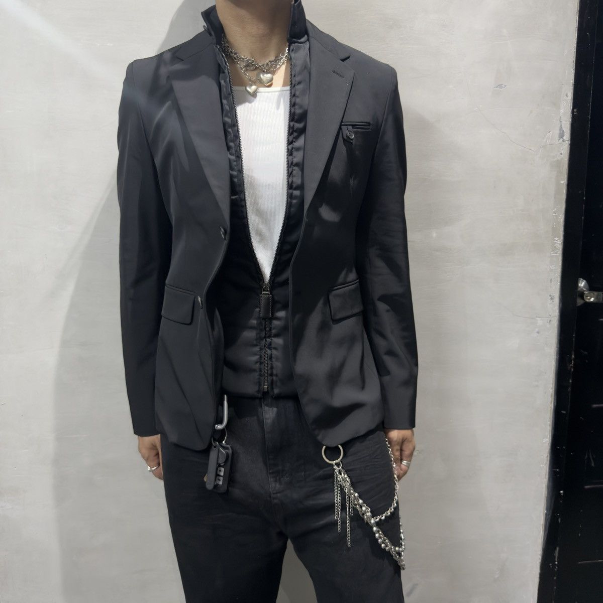 Designer × Prada Prada Single Breasted Double Lined Nylon Suit Blazer Size 44R - 14 Thumbnail