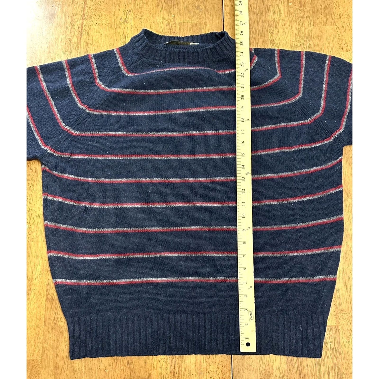 Van Heusen VINTAGE Van Heusen Sweater XL Striped 80s 90s USA Blue Acrylic Knit Mens Size US XL / EU 56 / 4 - 2 Thumbnail