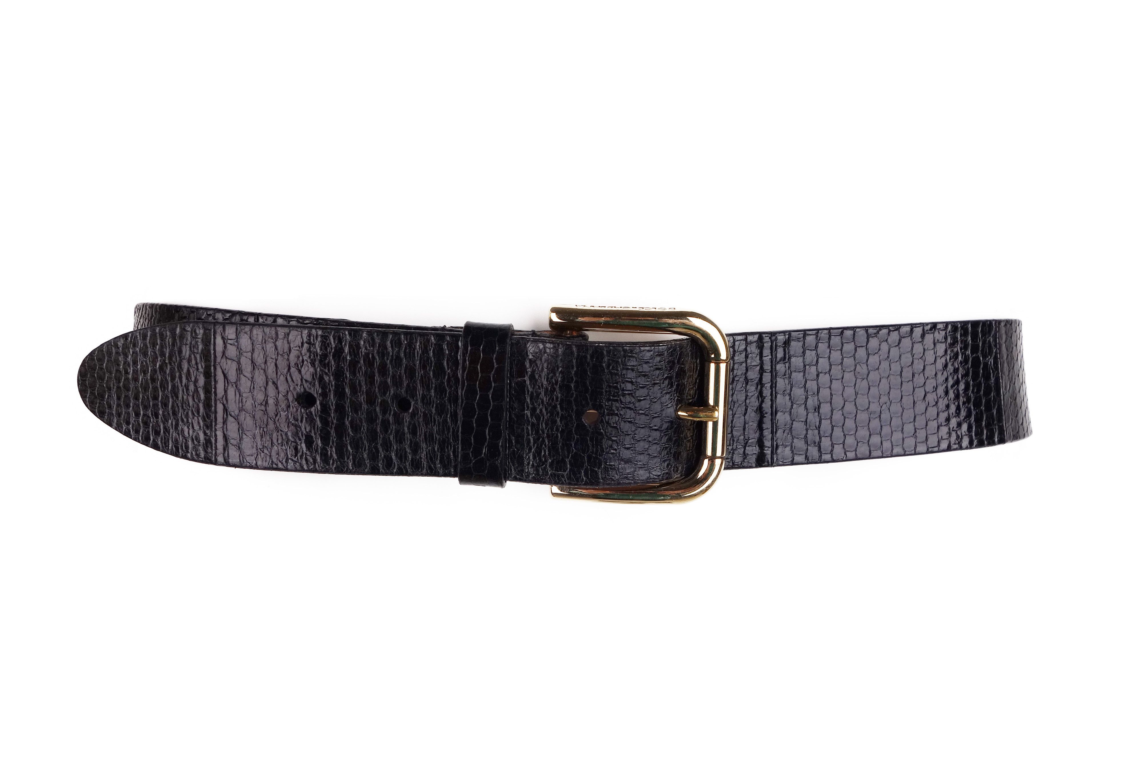 Dolce & Gabbana Dolce and Gabbana Buckle Logo Chain Exotic Leather Belt Size ONE SIZE - 3 Thumbnail