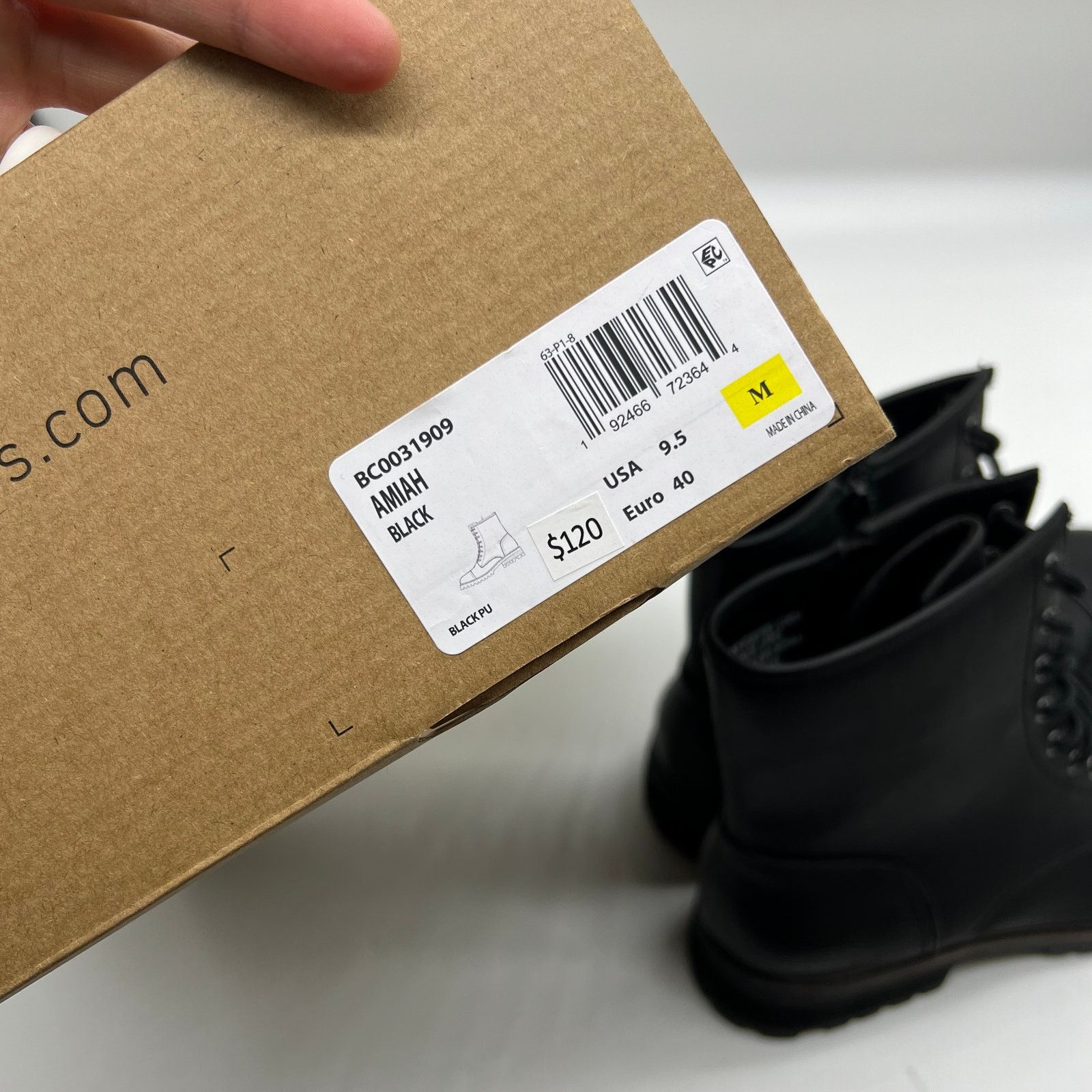 Other B.O.C Combat Boots Women's 9.5 M Black Faux Leather Boots Size US 9.5 / IT 39.5 - 9 Thumbnail
