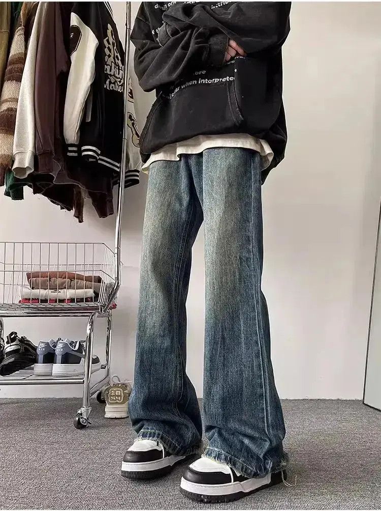 Japanese Brand Retro straight leg casual distressed jeans Size US 32 / EU 48 - 3 Thumbnail