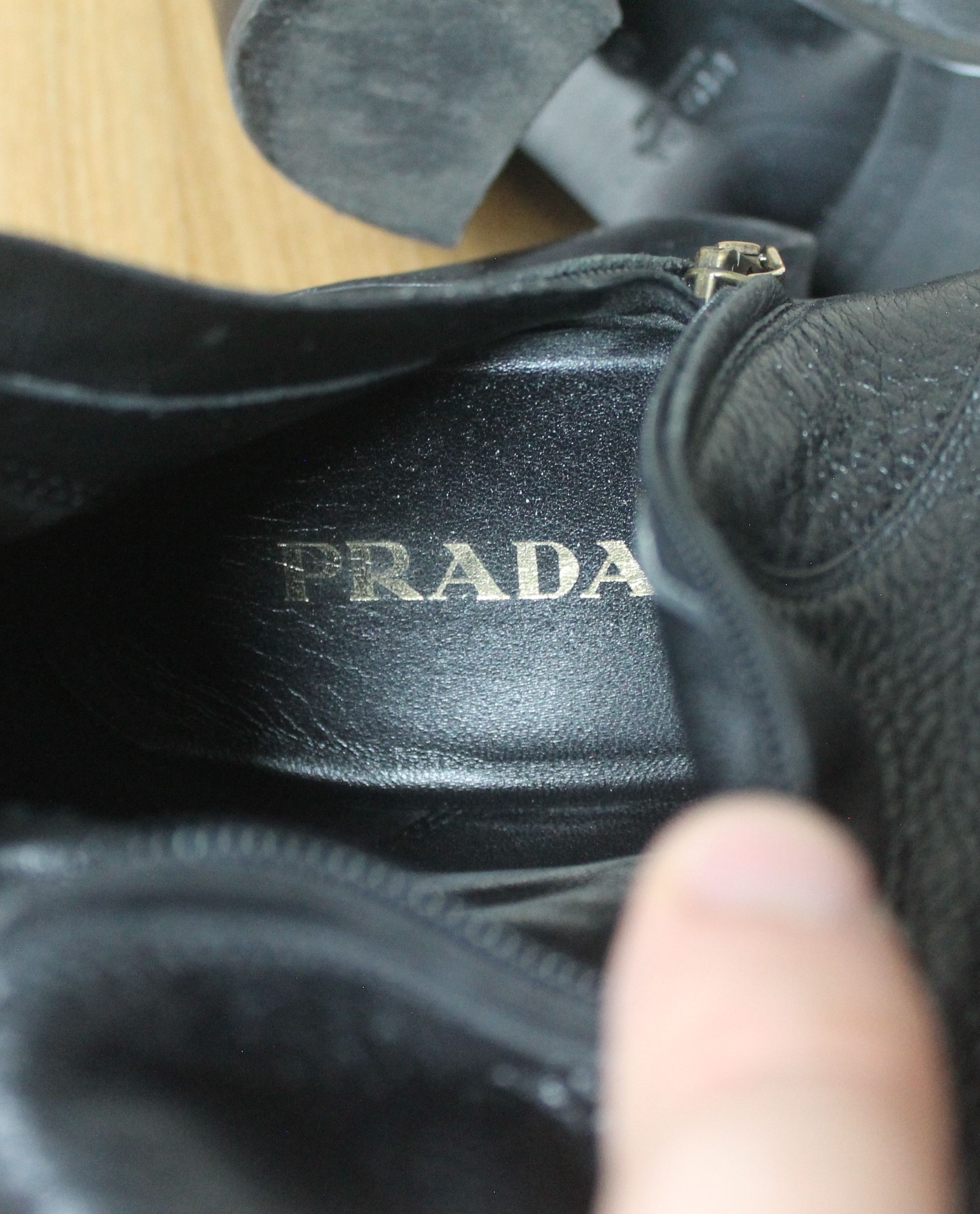 Prada Prada Black High Leather Boots Size US 9 / IT 39 - 13 Thumbnail