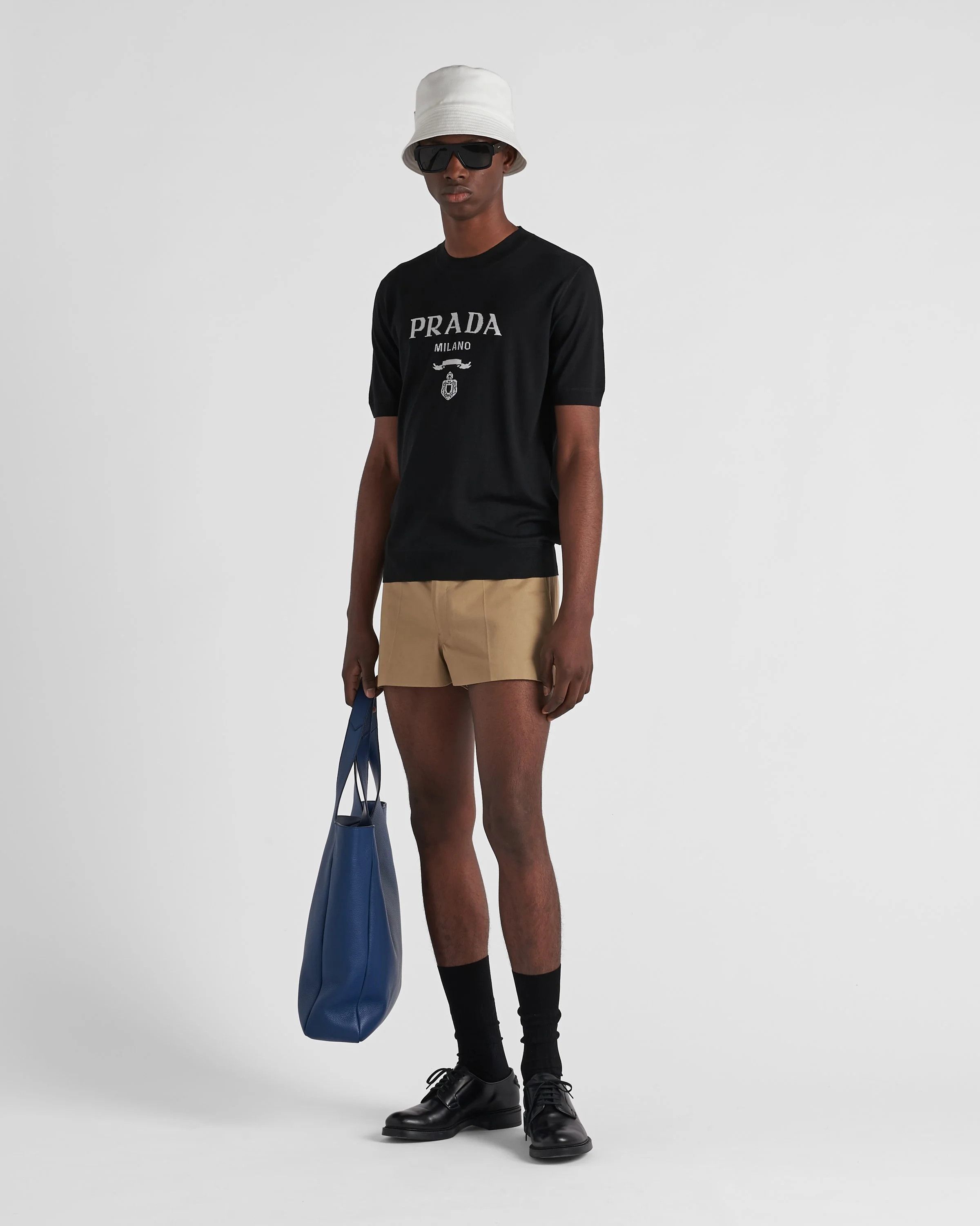 Prada o1mt1gz0226 Superfine Wool Crew-Neck Sweater in Black Size US XL / EU 56 / 4 - 2 Thumbnail