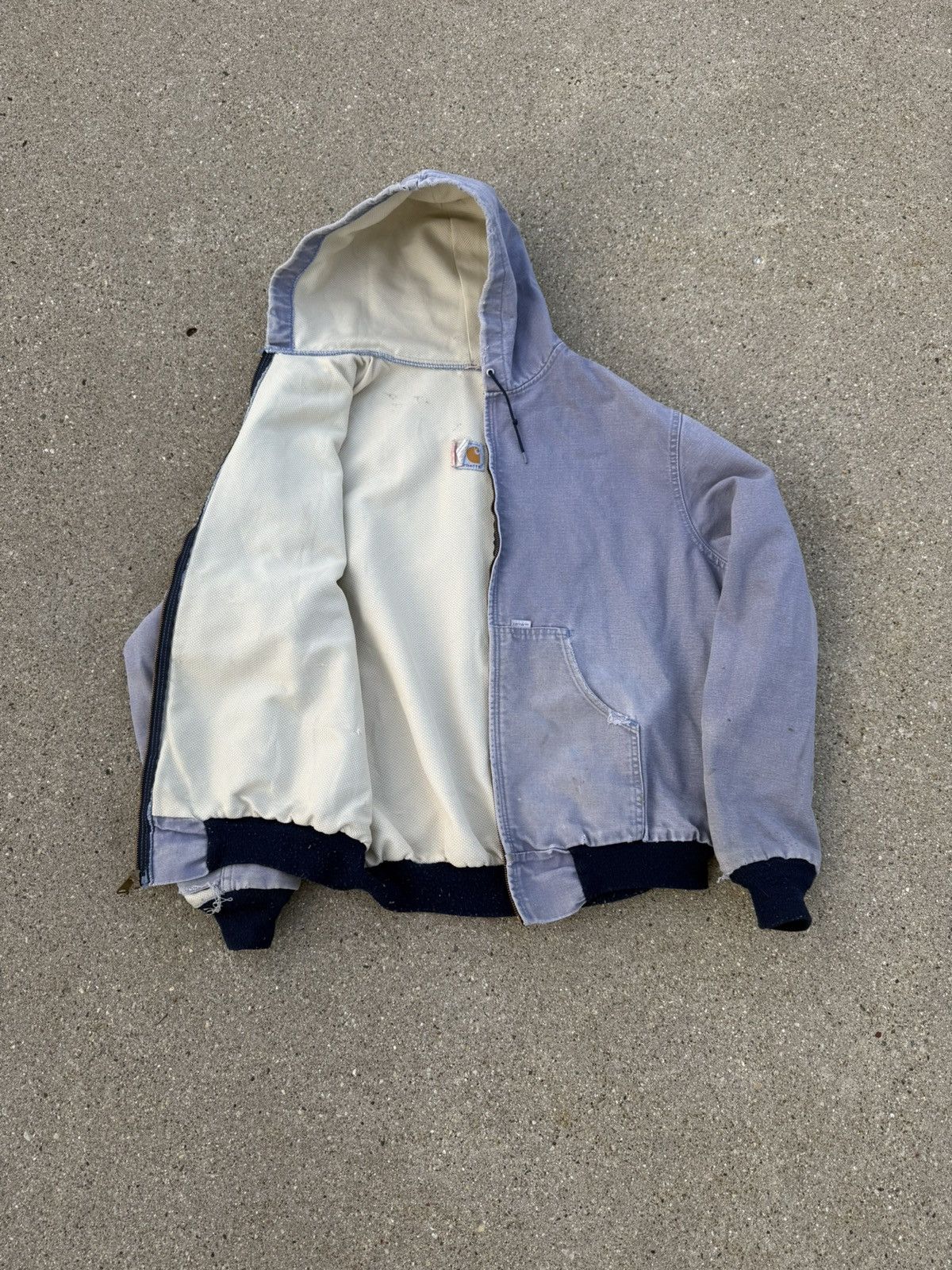 Carhartt VTG 80s Thermal Lined light Blue Carhartt Hooded Jacket XL Size US XL / EU 56 / 4 - 1 Thumbnail