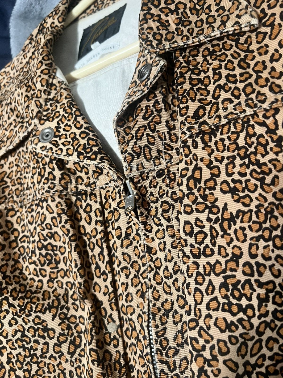 Number (N)ine Number (N)ine x Needles Cheetah Print Denim Jacket Size US M / EU 48-50 / 2 - 5 Thumbnail