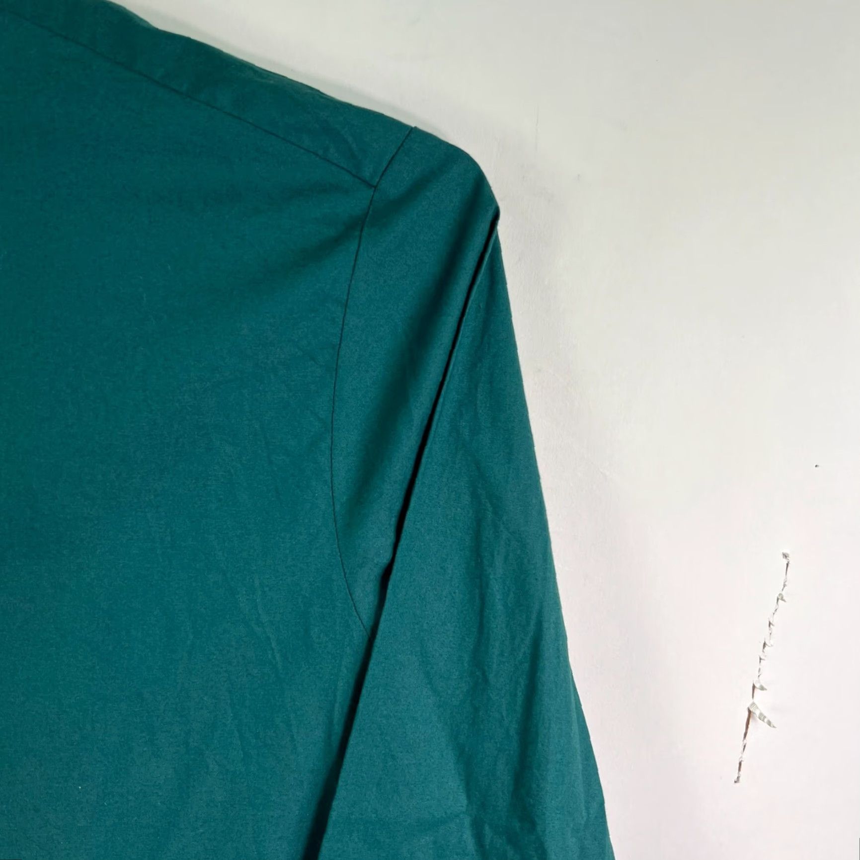 Vintage Shaquille O'Neal Mens Button-Up Shirt Long Sleeve Green 3XL Band Collar Cotton Blend Solid 3XL Mens Dress Shirt Size 48R - 2 Thumbnail