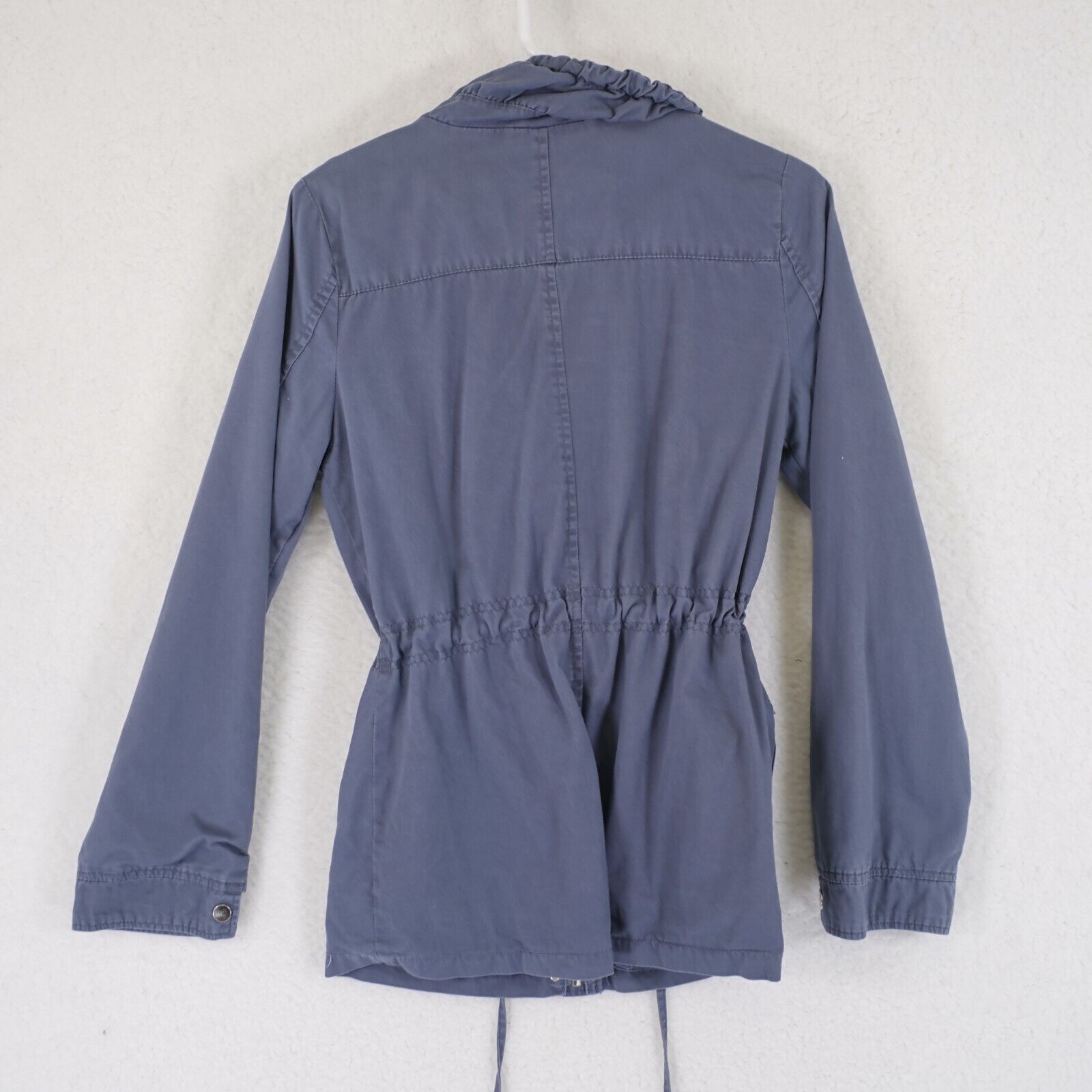 Designer Charlotte Russe Small Blue Full Zip Lined Jacket Cotton Oute Size S / US 4 / IT 40 - 12 Thumbnail