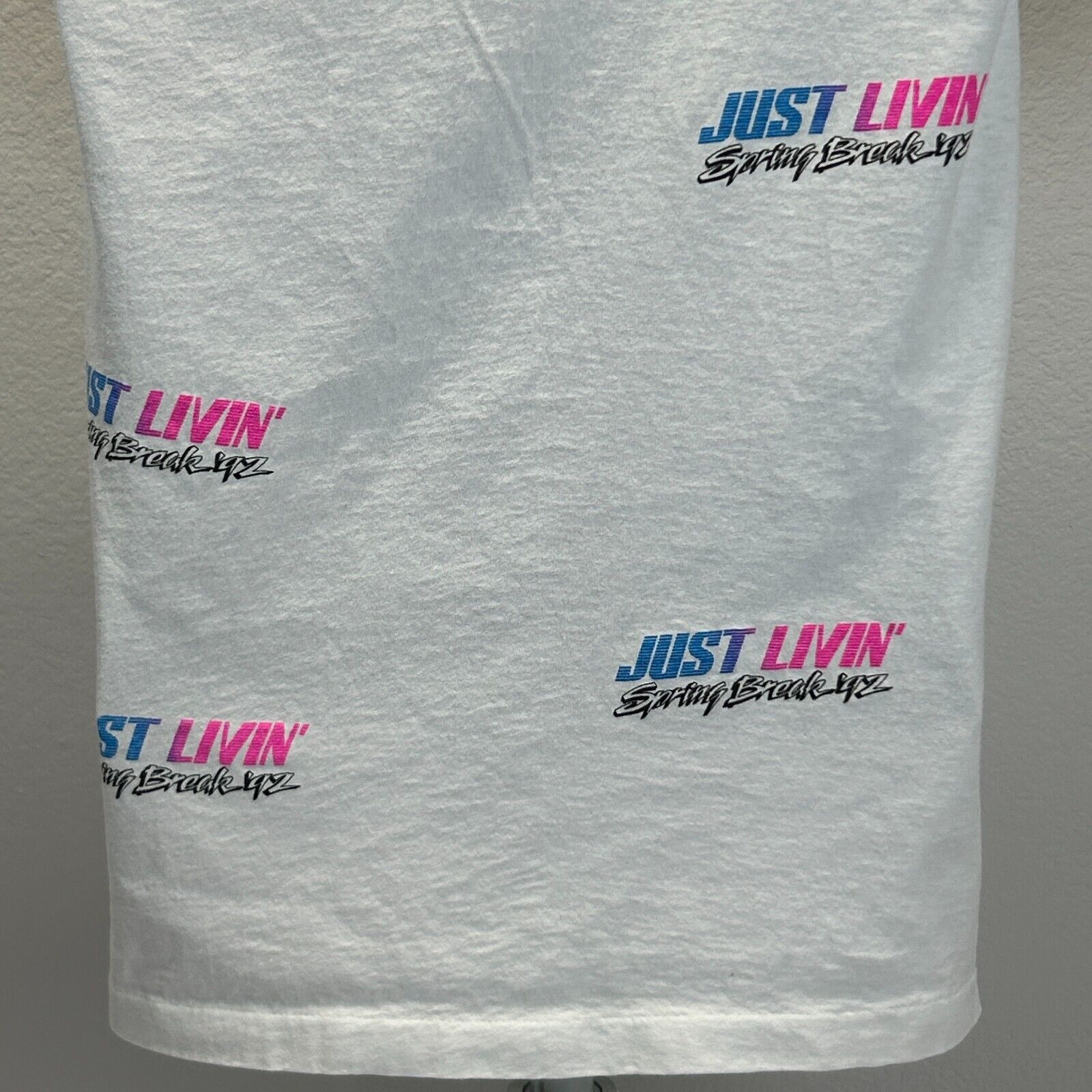 Anvil Vintage 90s Just Livin Spring Break 1992 T Shirt USA X-Small Size US XS / EU 42 / 0 - 3 Thumbnail