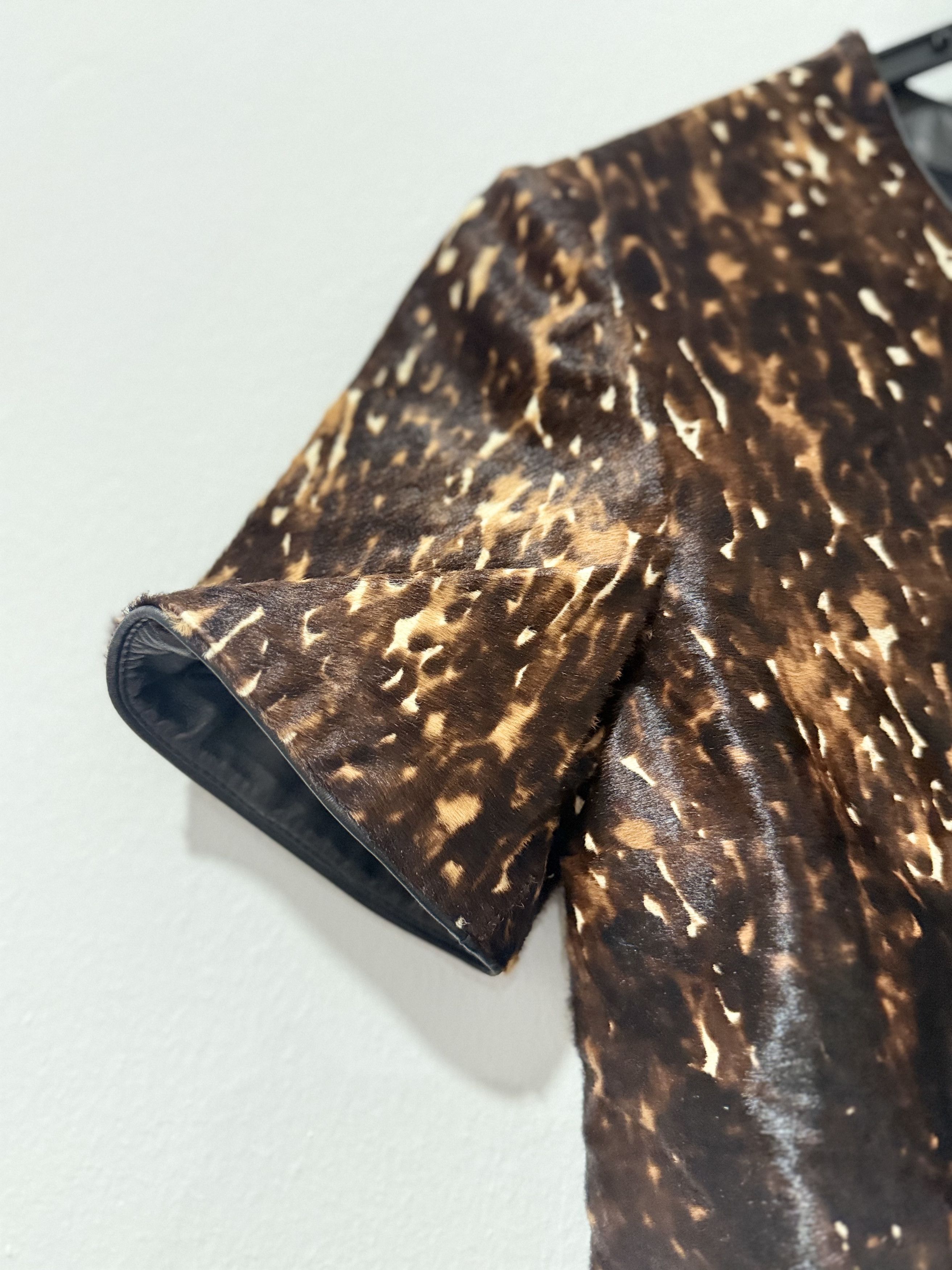 Burberry Prorsum Burberry Prorsum Brown Animal Print Leather Top Size XXS / US 00 / IT 34 - 3 Thumbnail