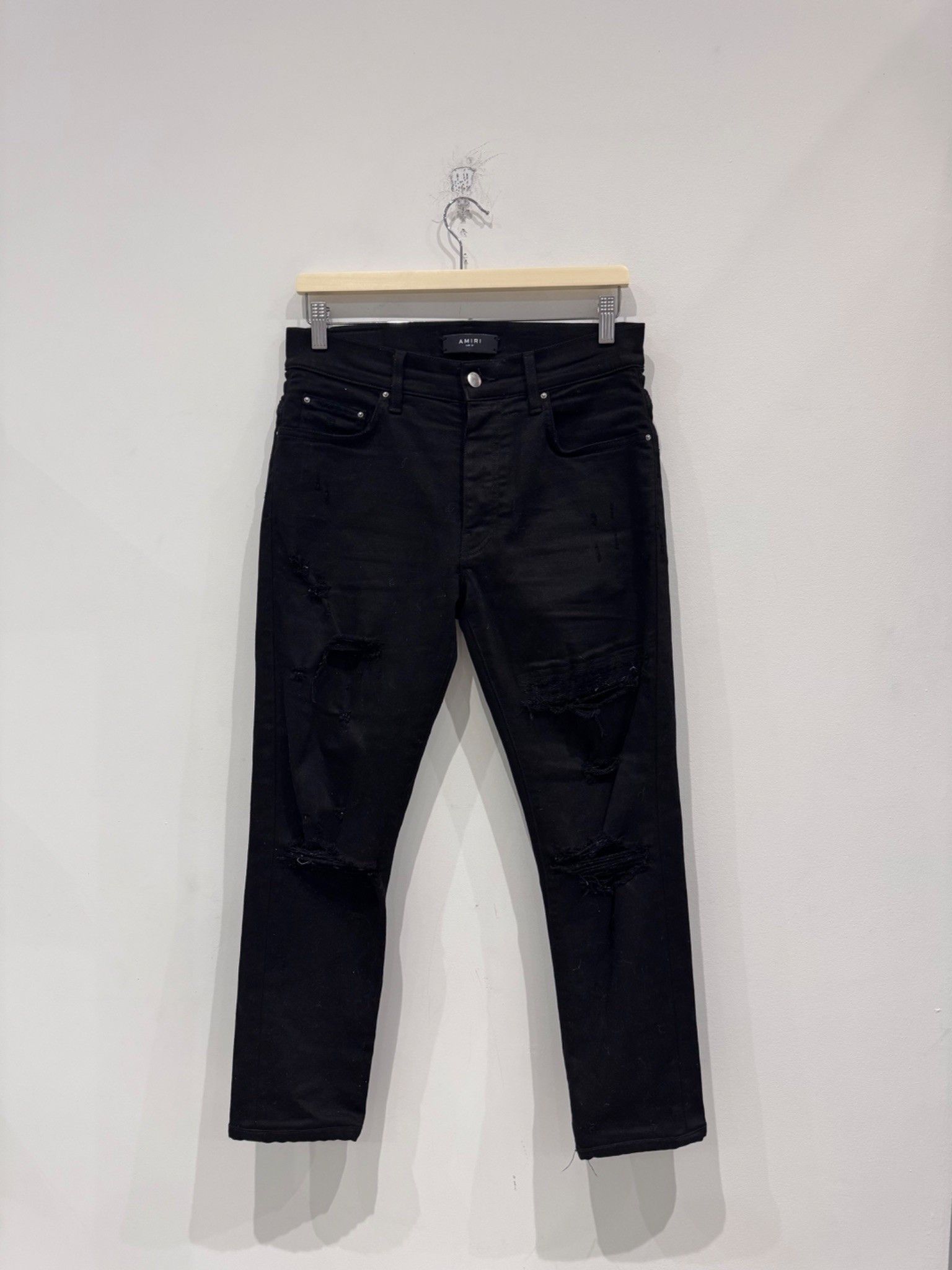 Amiri Amiri MX1 Distressed Black Jeans Size US 31 - 1 Thumbnail
