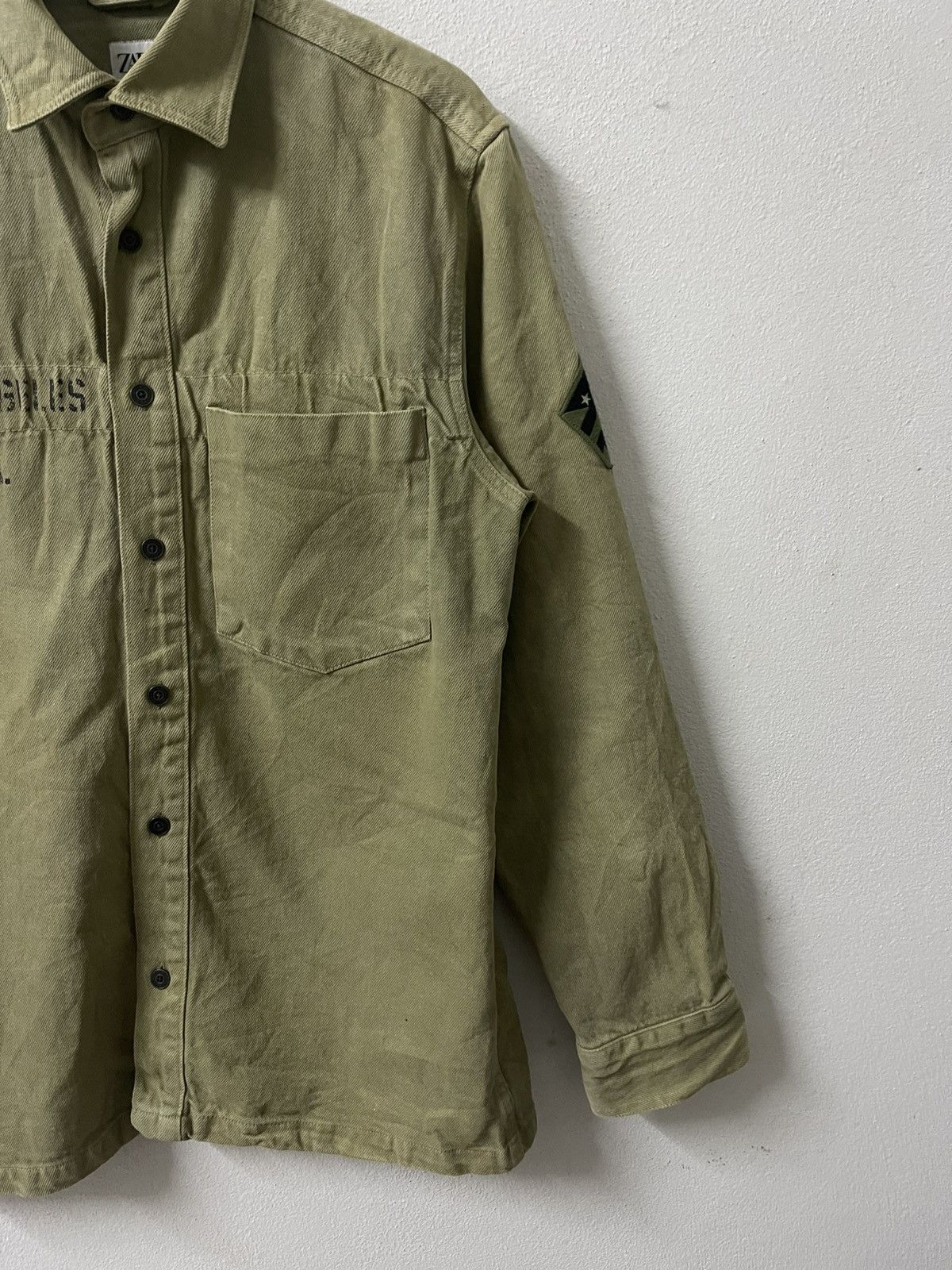 Zara ZARA men’ Military Overshirt Olive Green Size US M / EU 48-50 / 2 - 4 Thumbnail