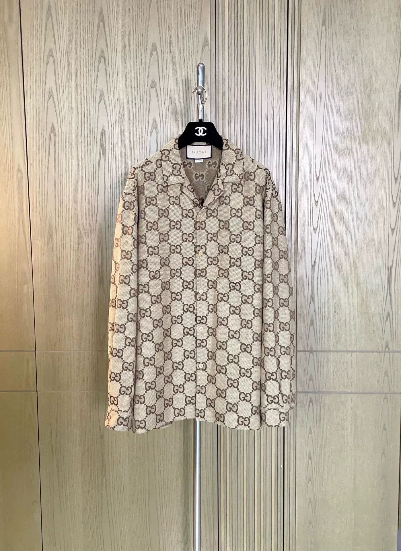 Gucci Gucci Maxi GG Canvas Long-Sleeve Shirt Size US M / EU 48-50 / 2 - 1 Thumbnail