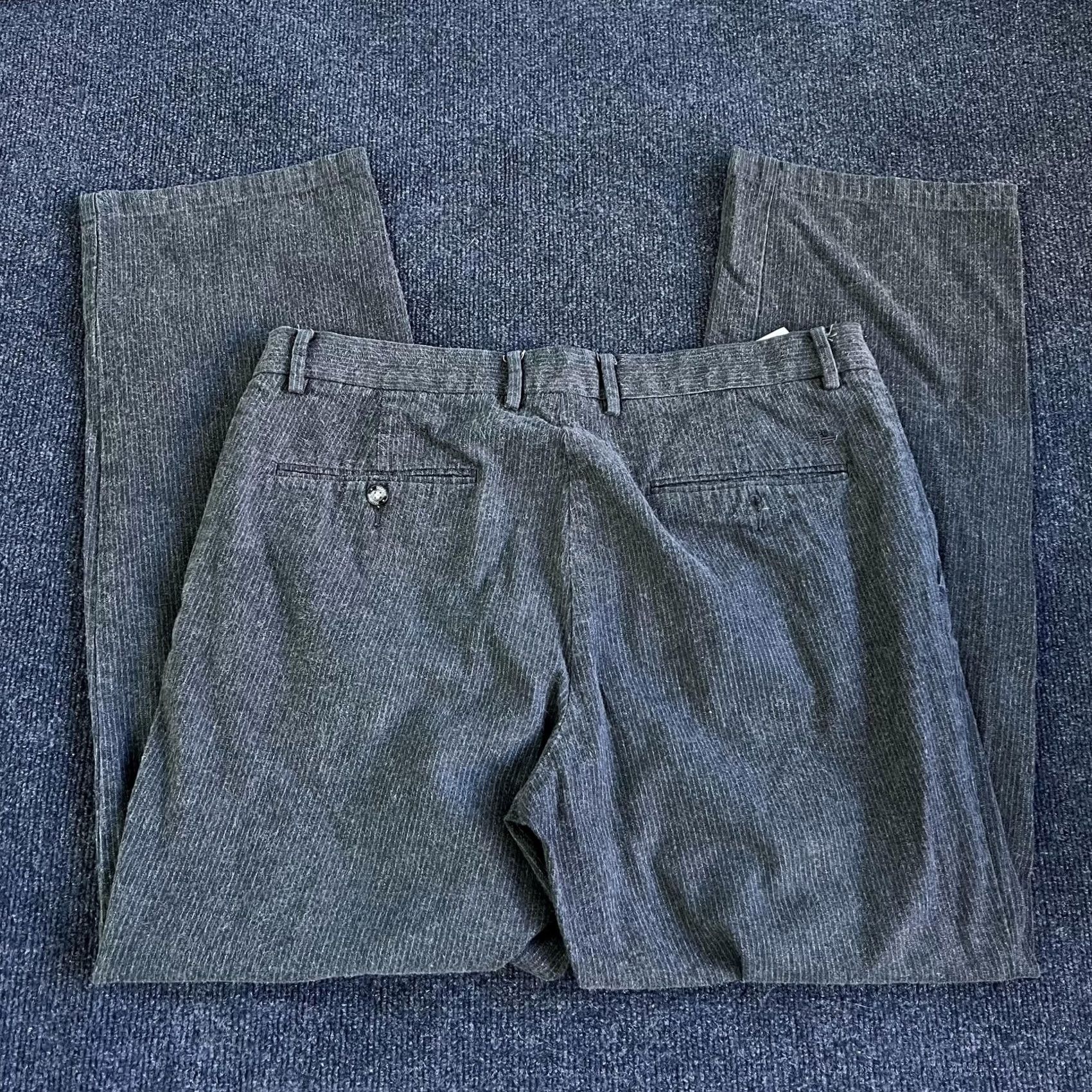 Dockers Y2K Dockers D2 Pants Mens 36x32 Gray Stripe Chino Straight Fit Cotton Daper Size US 36 / EU 52 - 2 Thumbnail