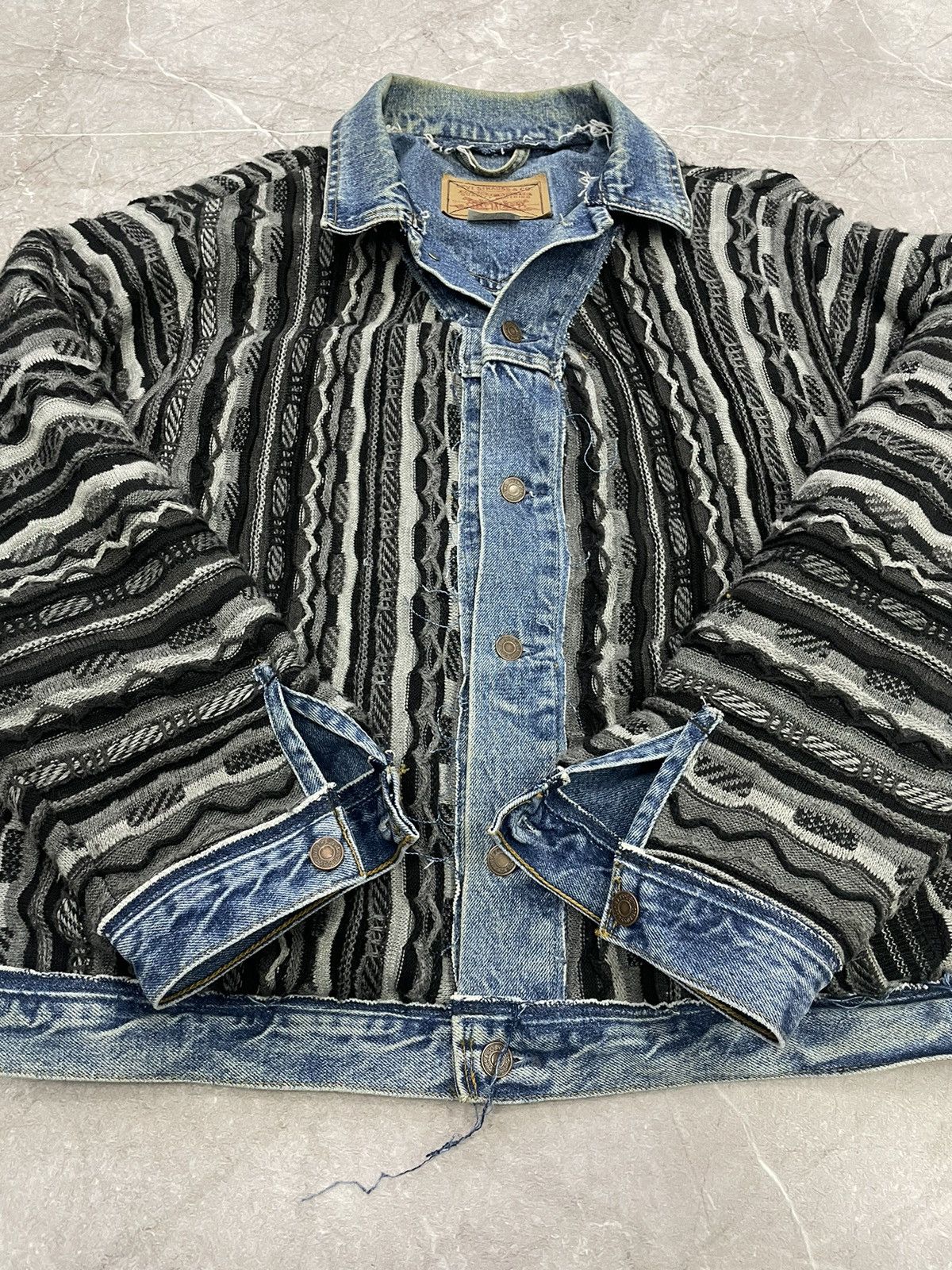 Coogi × Levi's REWORKED REVERSIBLE COOGI SWEATER X LEVIS JACKET Size US L / EU 52-54 / 3 - 12 Thumbnail