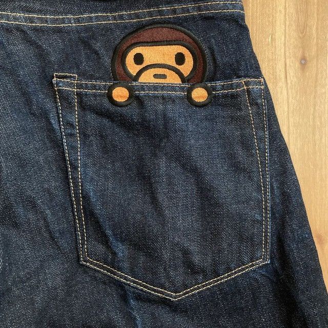 Bape BAPE Milo Embroidered Denim Shorts a bathing ape ★size S Size US 30 / EU 46 - 3 Thumbnail