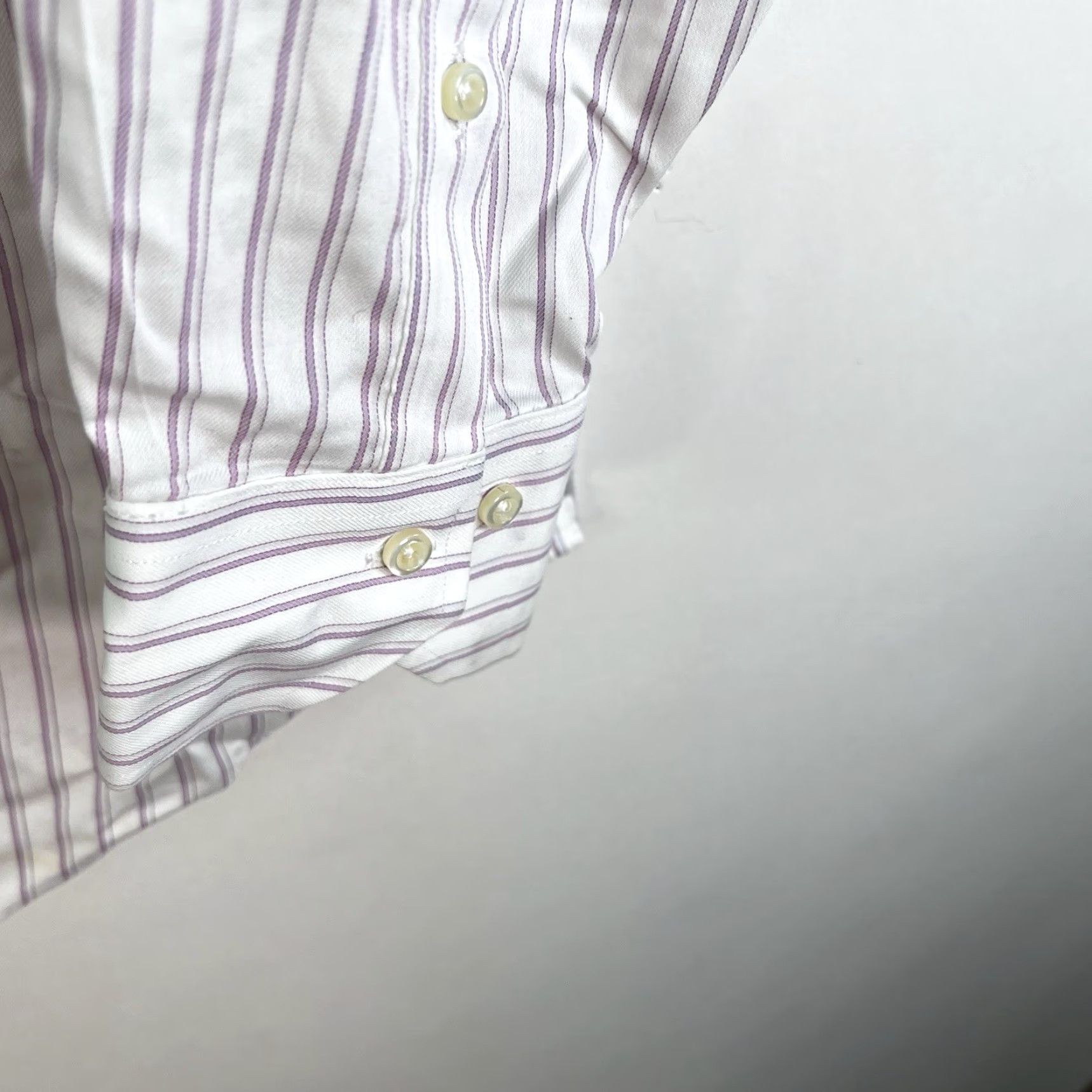 Brooks Brothers VINTAGE Brooks Brothers 346 Slim Fit Striped Button-Up Shirt Mens 16.5 White/Purple Business Casual Party Size US L / EU 52-54 / 3 - 5 Thumbnail