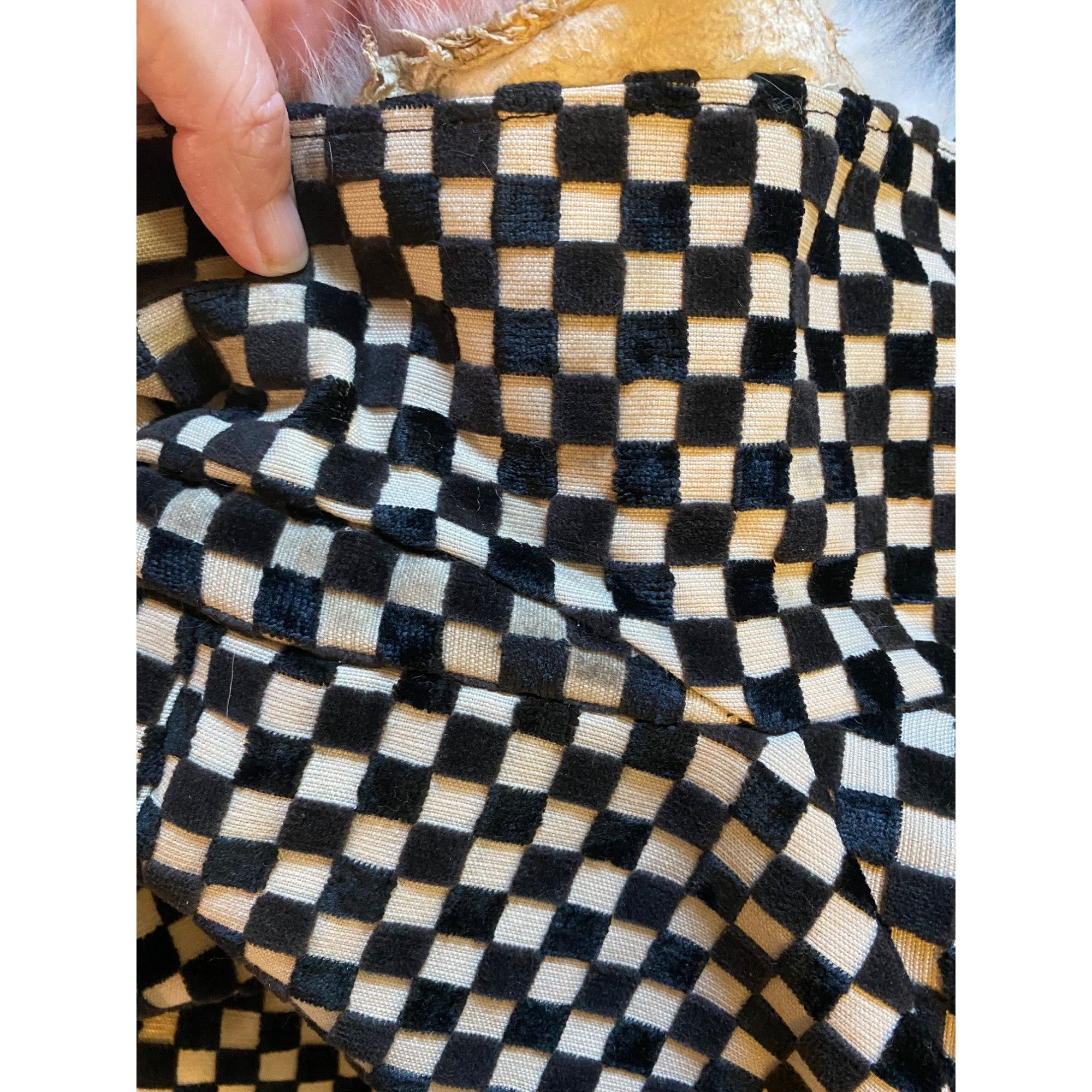Vintage Rik Villa S 4 Jacket Coat Checkerboard Black White Fur Colla Size S / US 4 / IT 40 - 10 Thumbnail