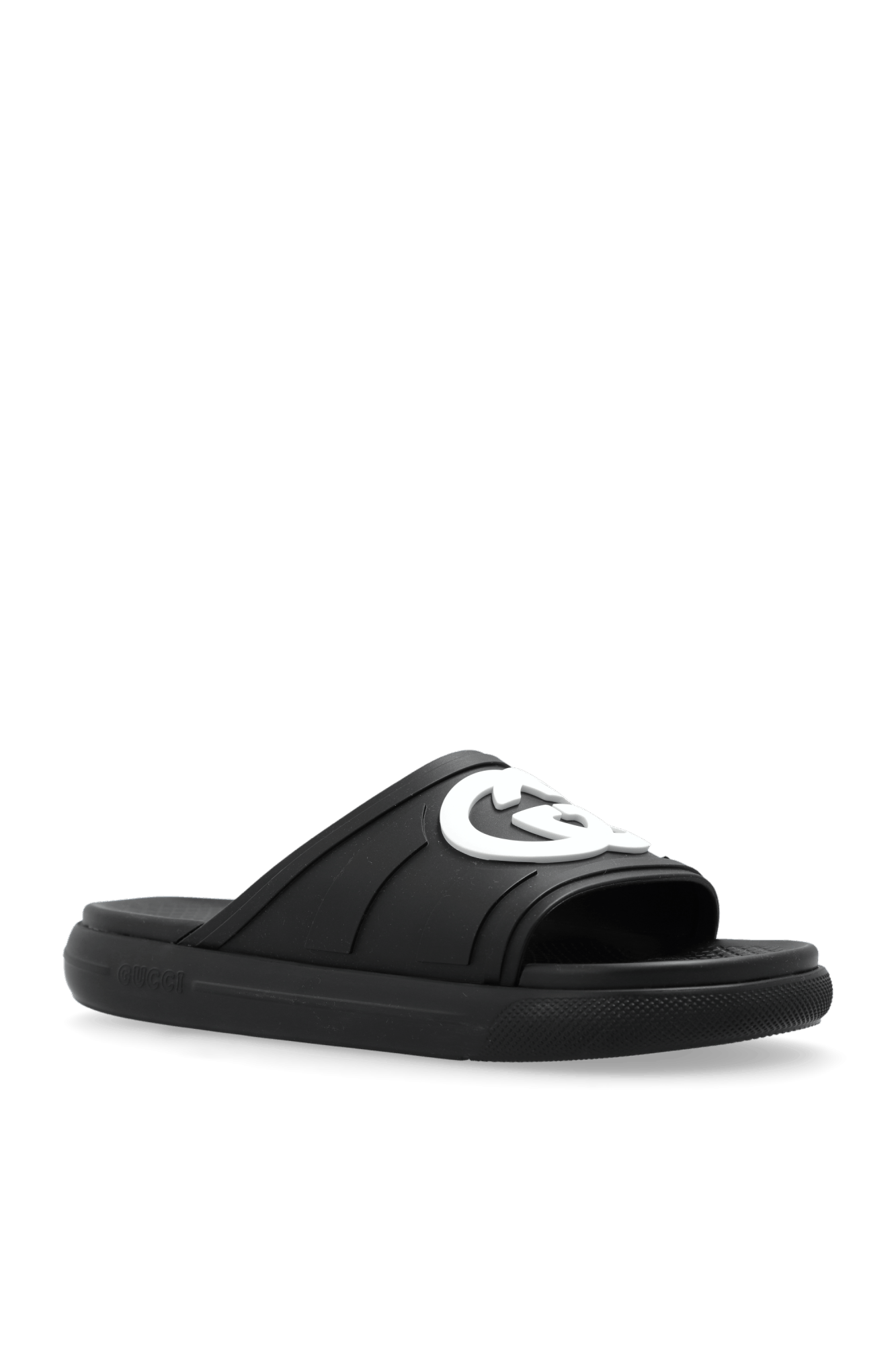 Gucci o1s1wg110125 Interlocking G Slides Sandals in Black/White Size US 7.5 / EU 40-41 - 4 Thumbnail