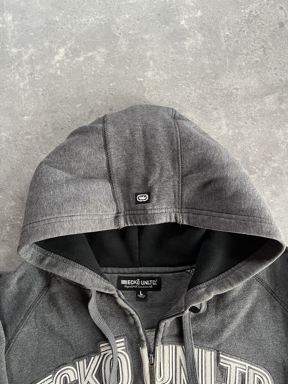 Ecko Unltd. Ecko Unltd. Big Spellout Rhino Logo Baggy Zip Hoodie L XL Size US L / EU 52-54 / 3 - 11 Thumbnail