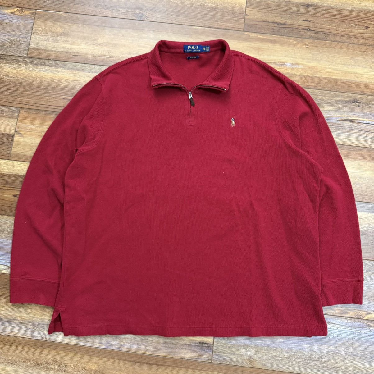 Polo Ralph Lauren Polo Ralph Lauren Red Quarter Zip Longsleeve Sweater Shirt Size US XXL / EU 58 / 5 - 1 Thumbnail