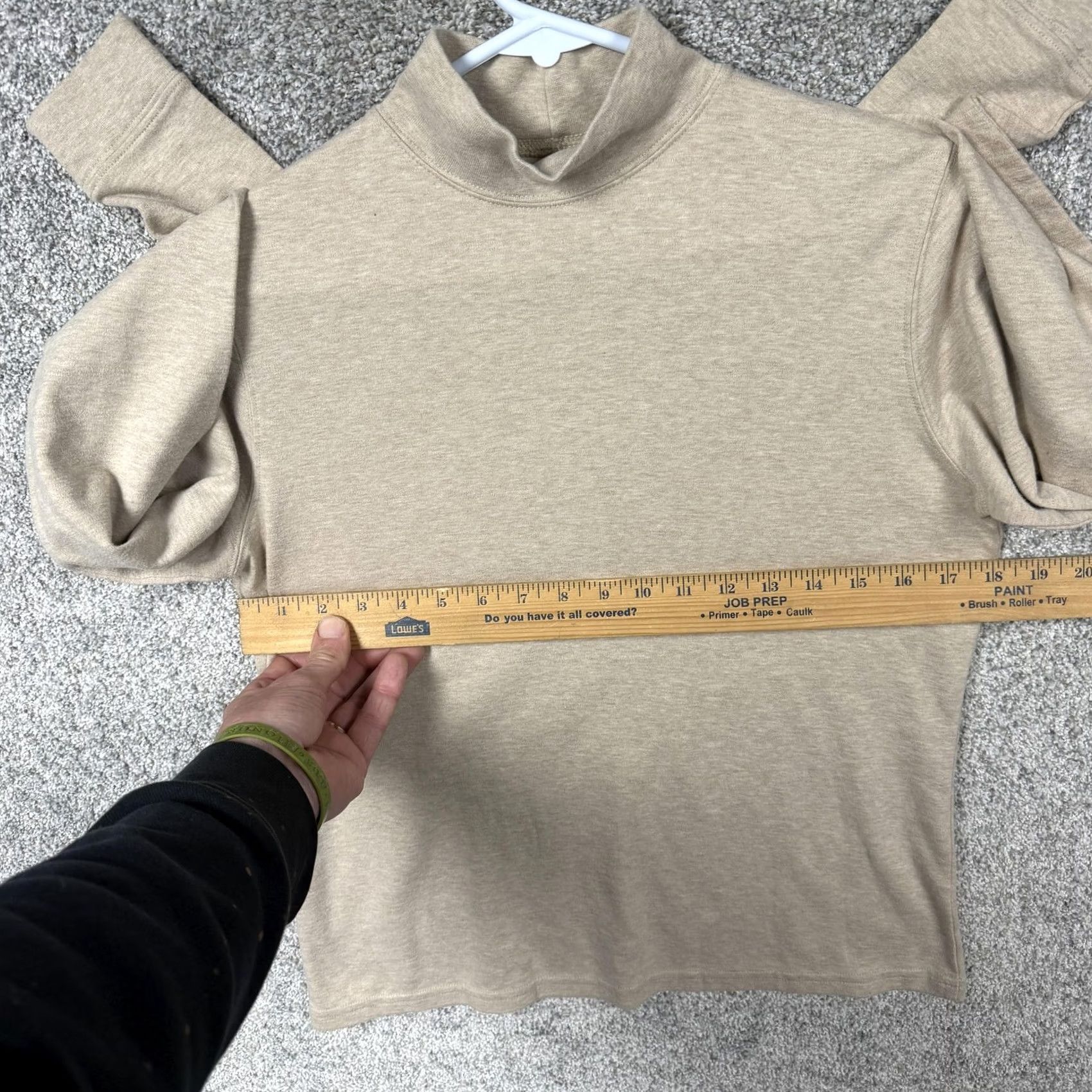 Vintage VINTAGE L.L.Bean T-Shirt S Beige Mock Neck Long Sleeve Cotton Spandex Jersey Solid 90s Minimalist Casual Womens Size S / US 4 / IT 40 - 4 Thumbnail