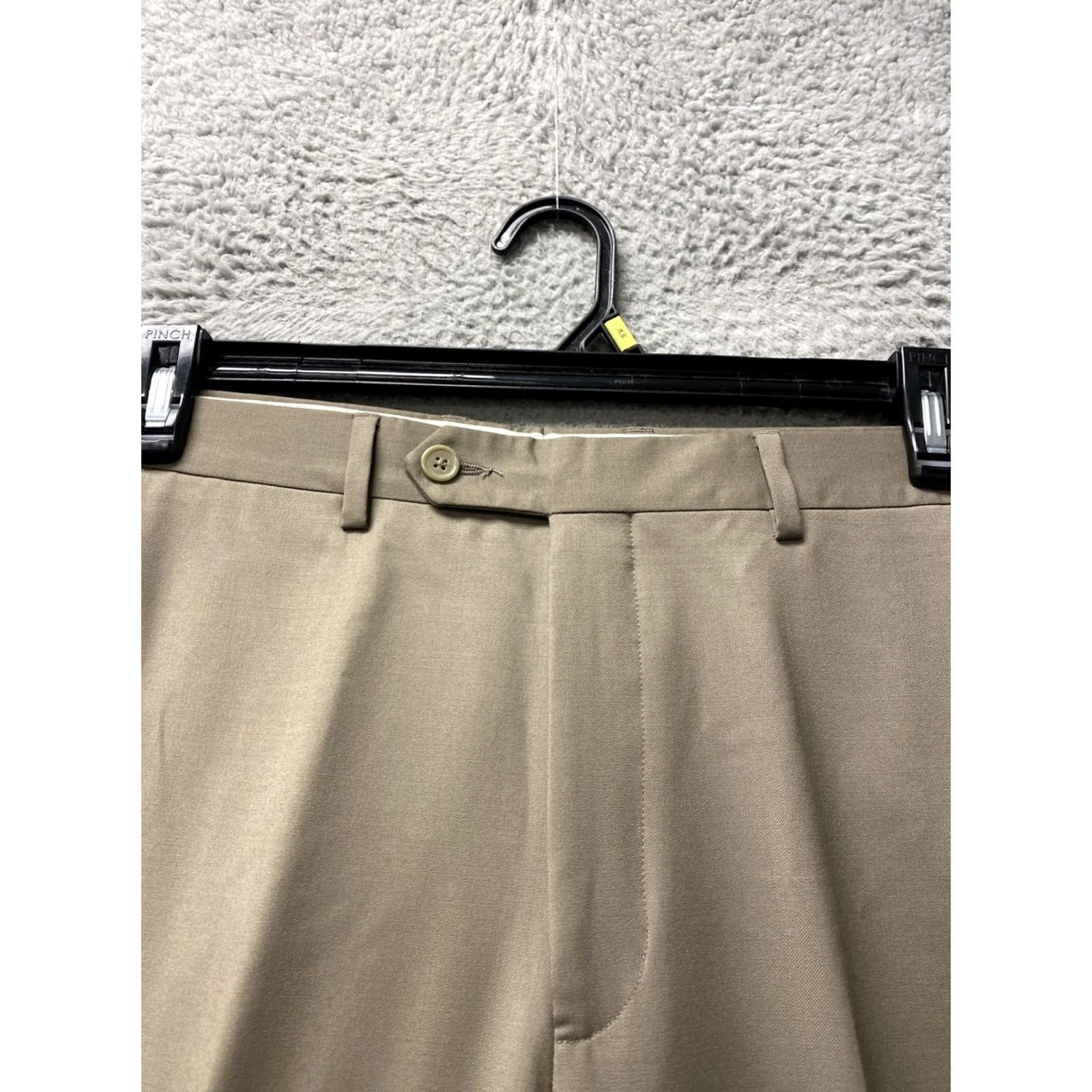 Vintage Pazoni Men's Dress Pants 33 x 32 Dark Ginger Wool Straight Front Pockets Men Formal Business Italy 100% Wool, Dark Ginger, 33 x 32, Sl as h Pocke ts Size US 33 - 2 Thumbnail
