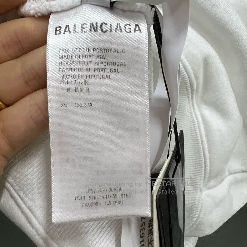 Balenciaga Balenciaga White Front Logo Printed Hoodie Size US XS / EU 42 / 0 - 4 Thumbnail