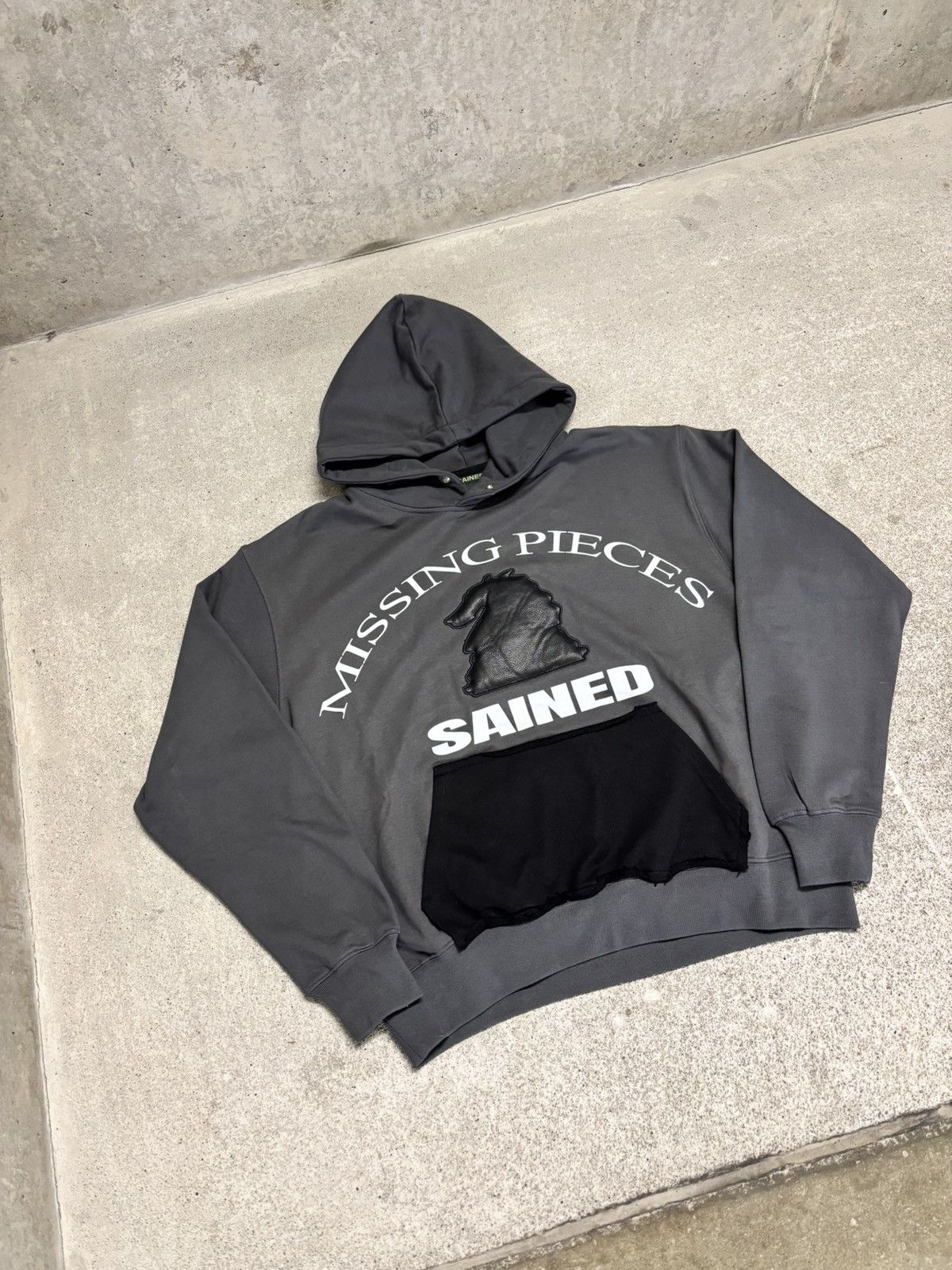 Grunt Style × Japanese Brand LEATHER PATCH HOODIE Size US M / EU 48-50 / 2 - 4 Thumbnail