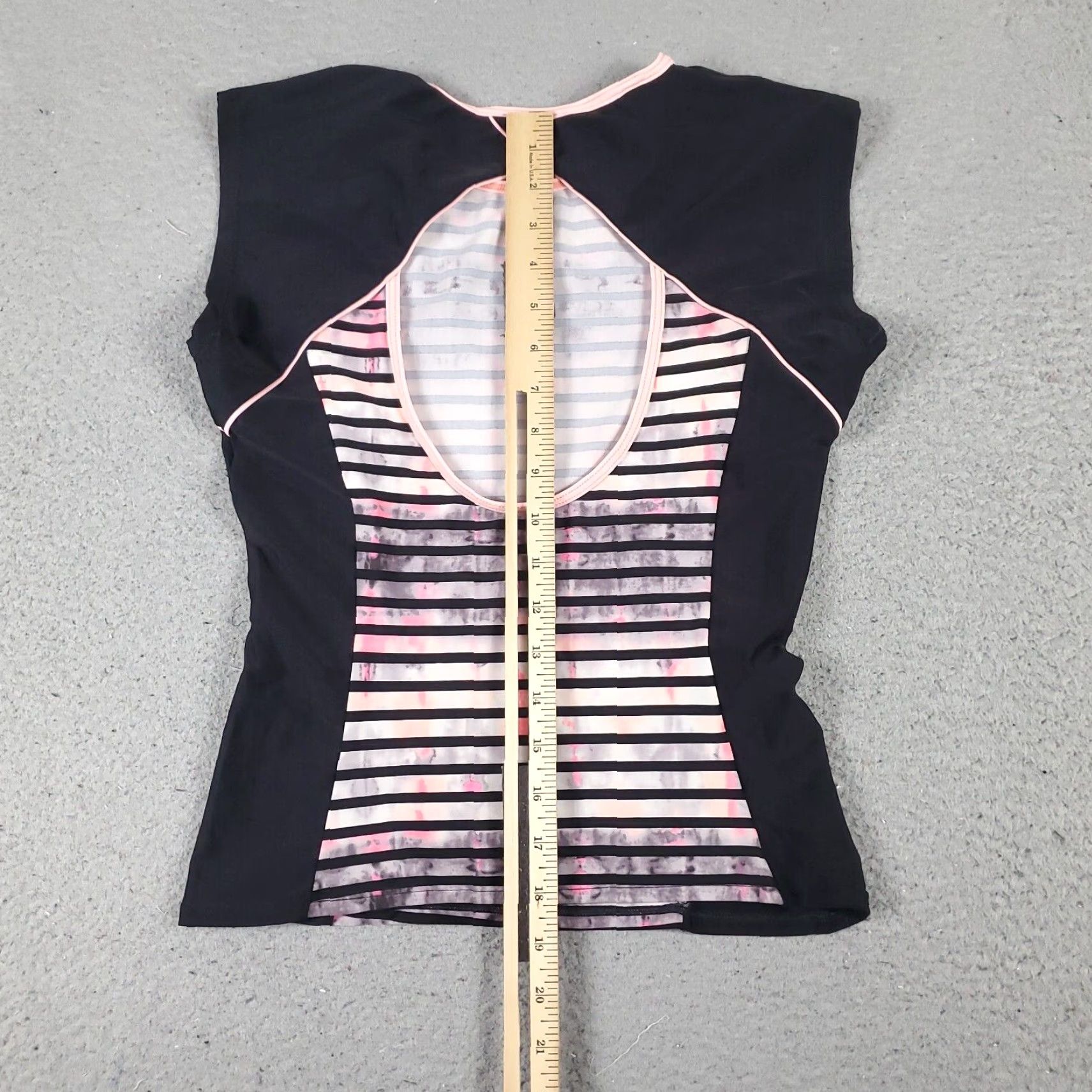 Adidas Adidas T Shirt Womens XS Black Striped Active Open Back Sleeveless Ladies Size XS / US 0-2 / IT 36-38 - 4 Thumbnail