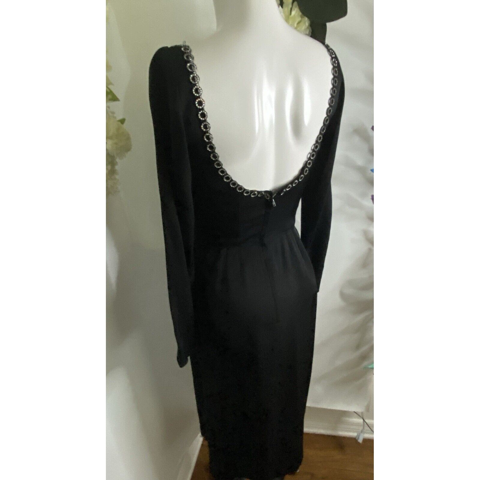 Vintage Vintage 1970s Jack Hartley Miami Black Corset Cocktail Midi Size XS / US 0-2 / IT 36-38 - 7 Thumbnail