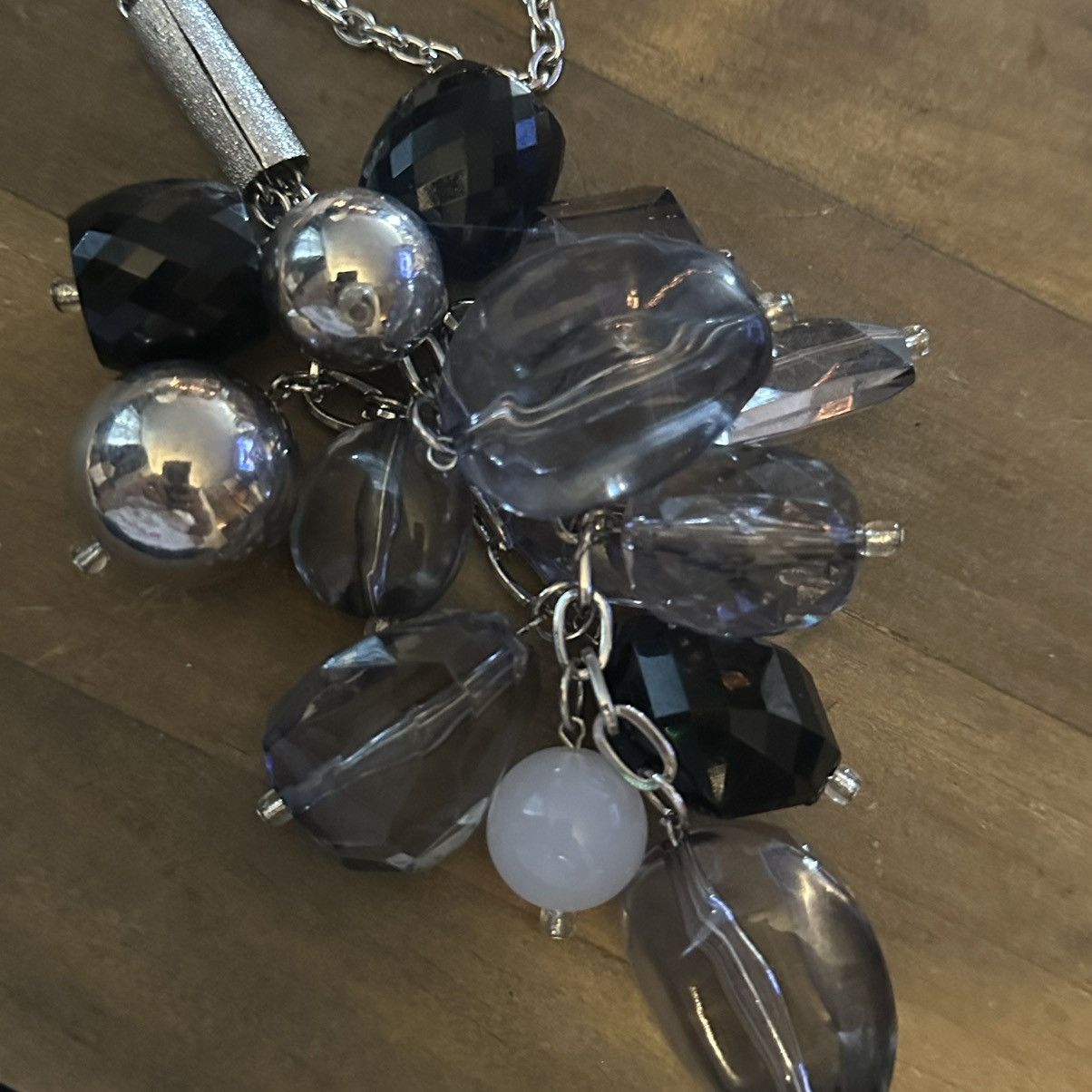 Other Chunky cluster tassel bead silver chain necklace and earring Size ONE SIZE - 3 Thumbnail