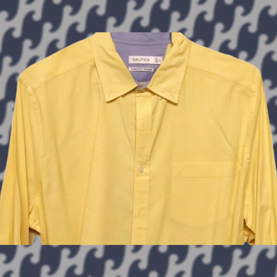 Nautica Nautica Mens Long Sleeve Button-Up Shirt Yellow L EUC Size US L / EU 52-54 / 3 - 1 Thumbnail