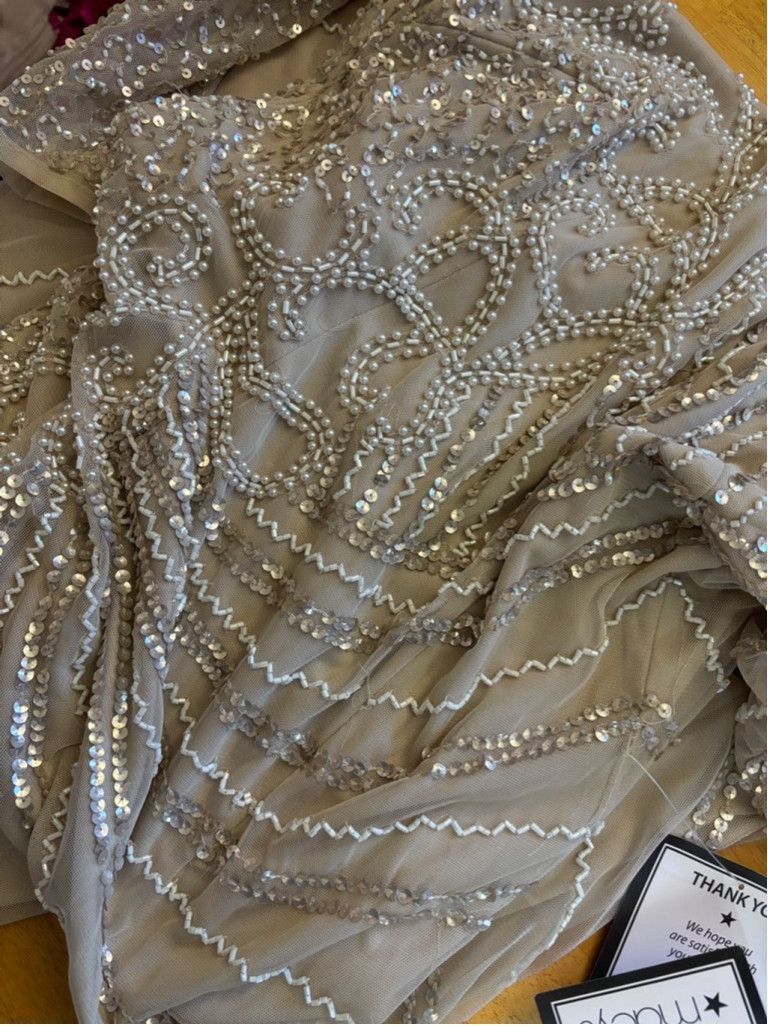 Adrianna Papell Women's Adrianna Papell Beige Beaded Long Gown Size 2 Size XS / US 0-2 / IT 36-38 - 6 Thumbnail