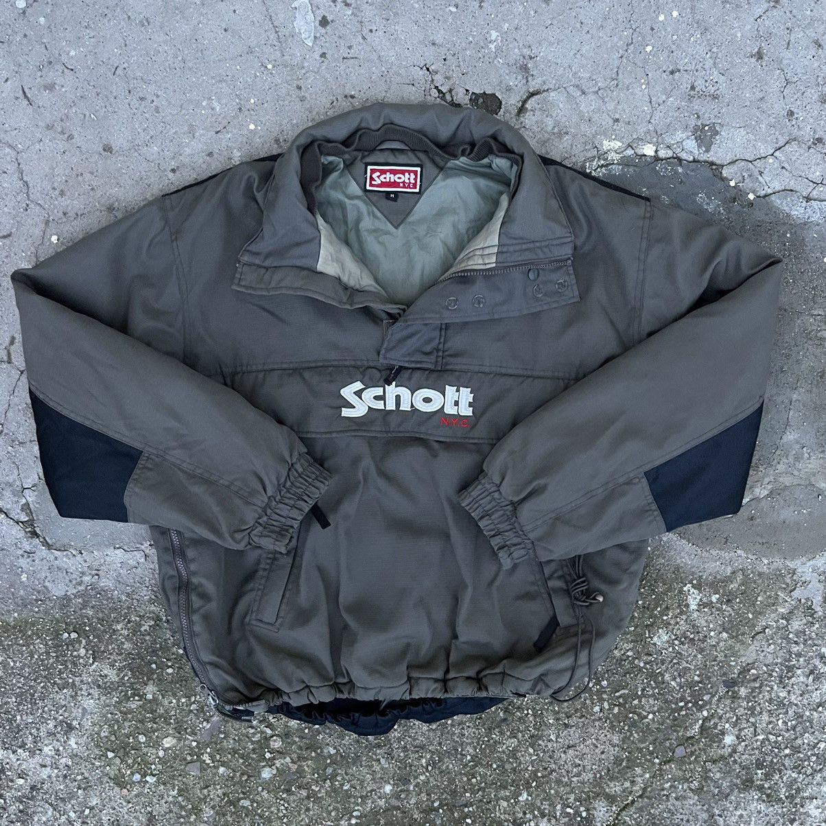 Schott Schott Fleece anorak Bomber Jacket Deep Pile Y2K | Grailed