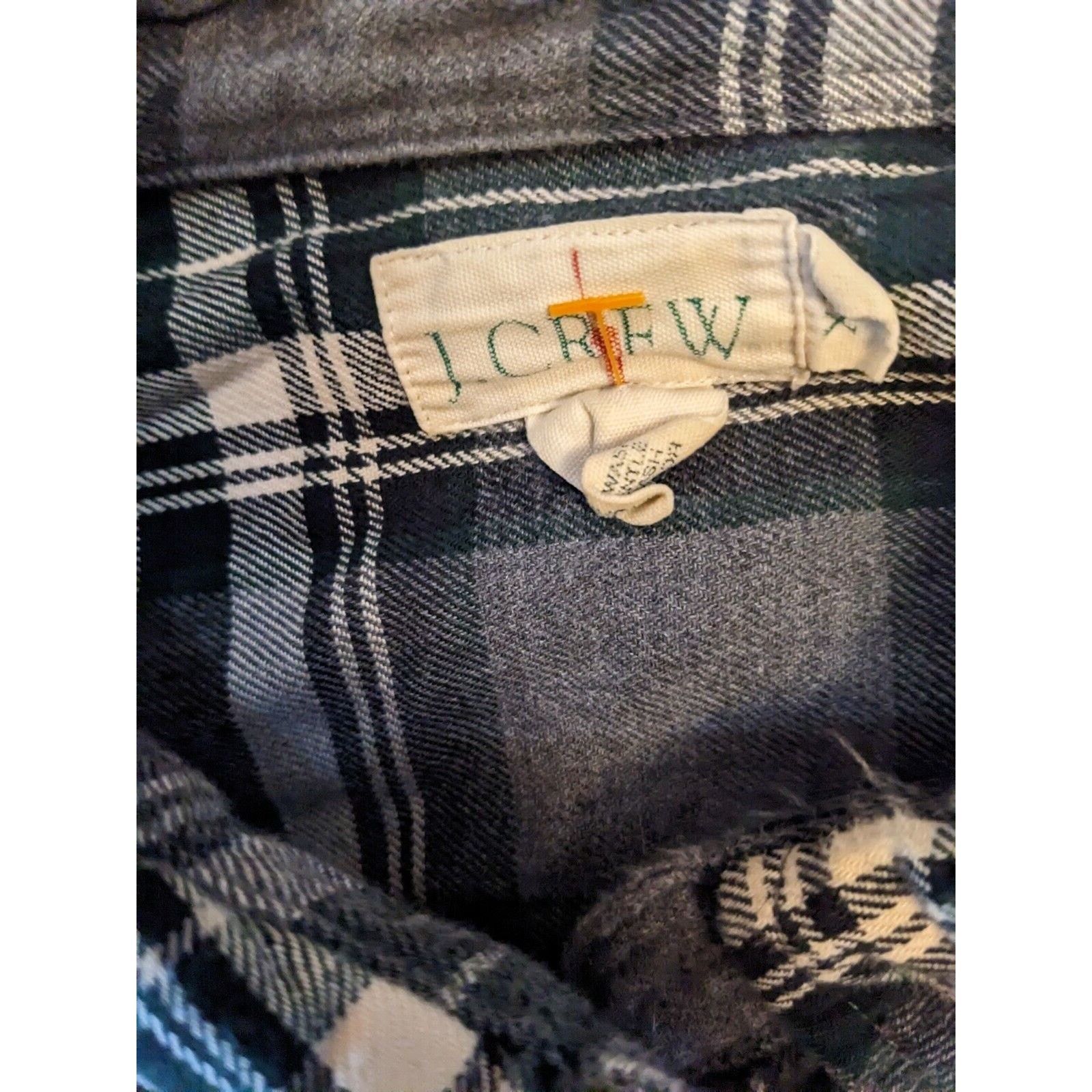 J.Crew J Crew Plaid Flannel Xl Men's Shirt Grey, Black, White. Size US XL / EU 56 / 4 - 5 Thumbnail
