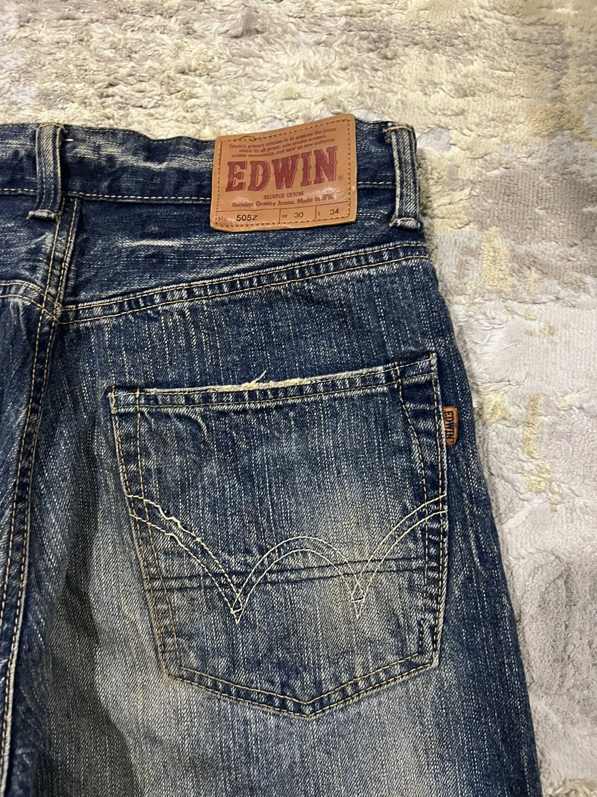Edwin Vintage Edwin 🇯🇵 Made Mud Wash Regular Fit Selvedge Denim Size US 32 / EU 48 - 6 Thumbnail