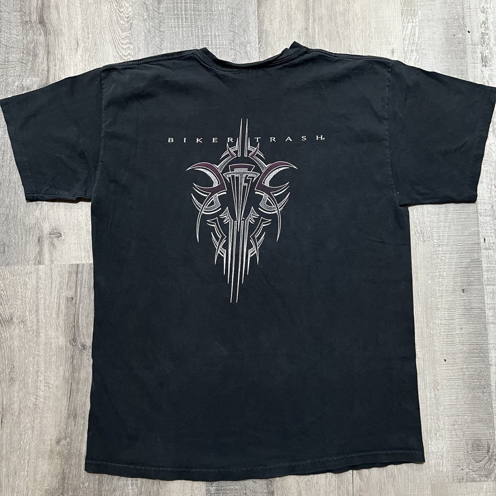 Vintage VTG 90s Biker Trash Motorcycle T Shirt Denver Print Faded L Size US L / EU 52-54 / 3 - 2 Thumbnail