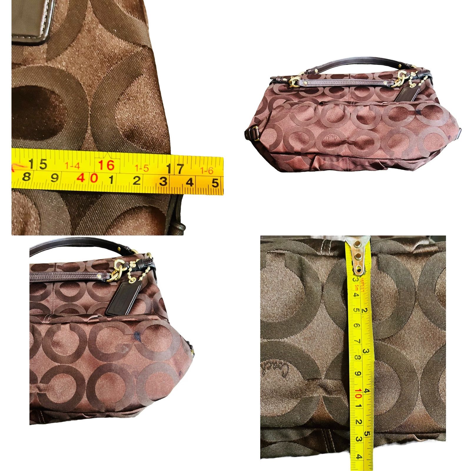 Coach VINTAGE Coach Madison Julianne Purse Tote Satchel Leather/Fabric C Monogram Logo Women’s Size ONE SIZE - 8 Thumbnail