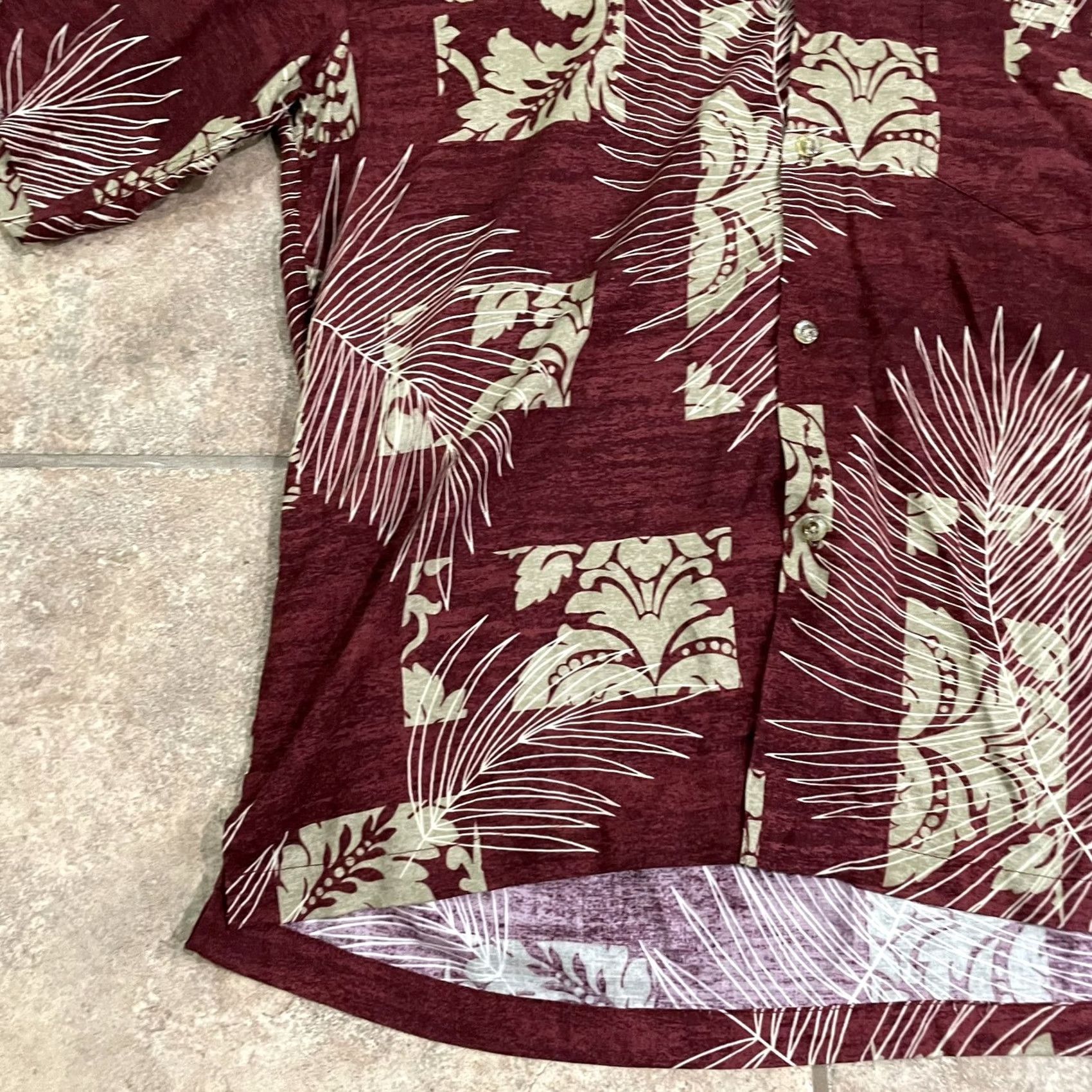 Vintage Bamboo Cay Hawaiian Shirt Mens Size L Short Sleeve 100% Rayon Maroon Red Button-Up Hawaii Shirt L Mens Size US L / EU 52-54 / 3 - 3 Thumbnail
