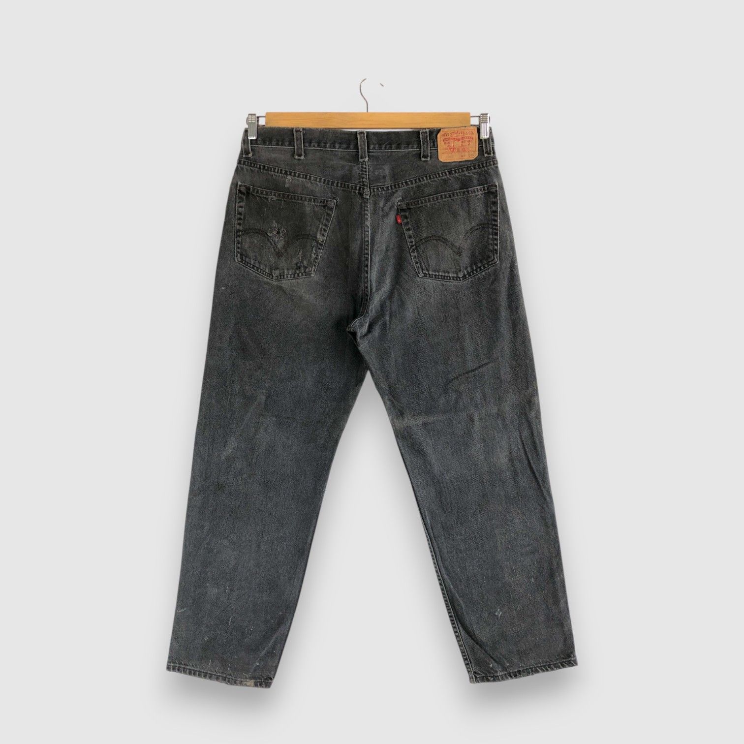 Levi's Distressed Levis 550 Jeans Super Black Levis 550 Denim Size US 32 / EU 48 - 2 Thumbnail