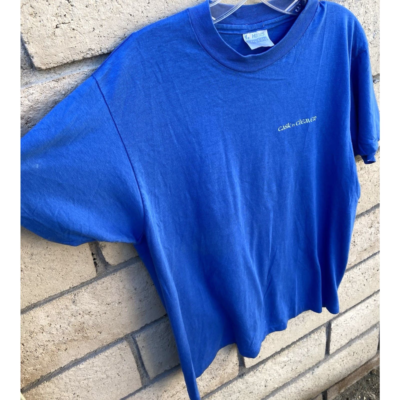 Hanes VINTAGE Hanes T-Shirt Cask ’n Cleaver Monday Night Football Animal Logo Tee 80s Blue L Mens Size US L / EU 52-54 / 3 - 4 Thumbnail